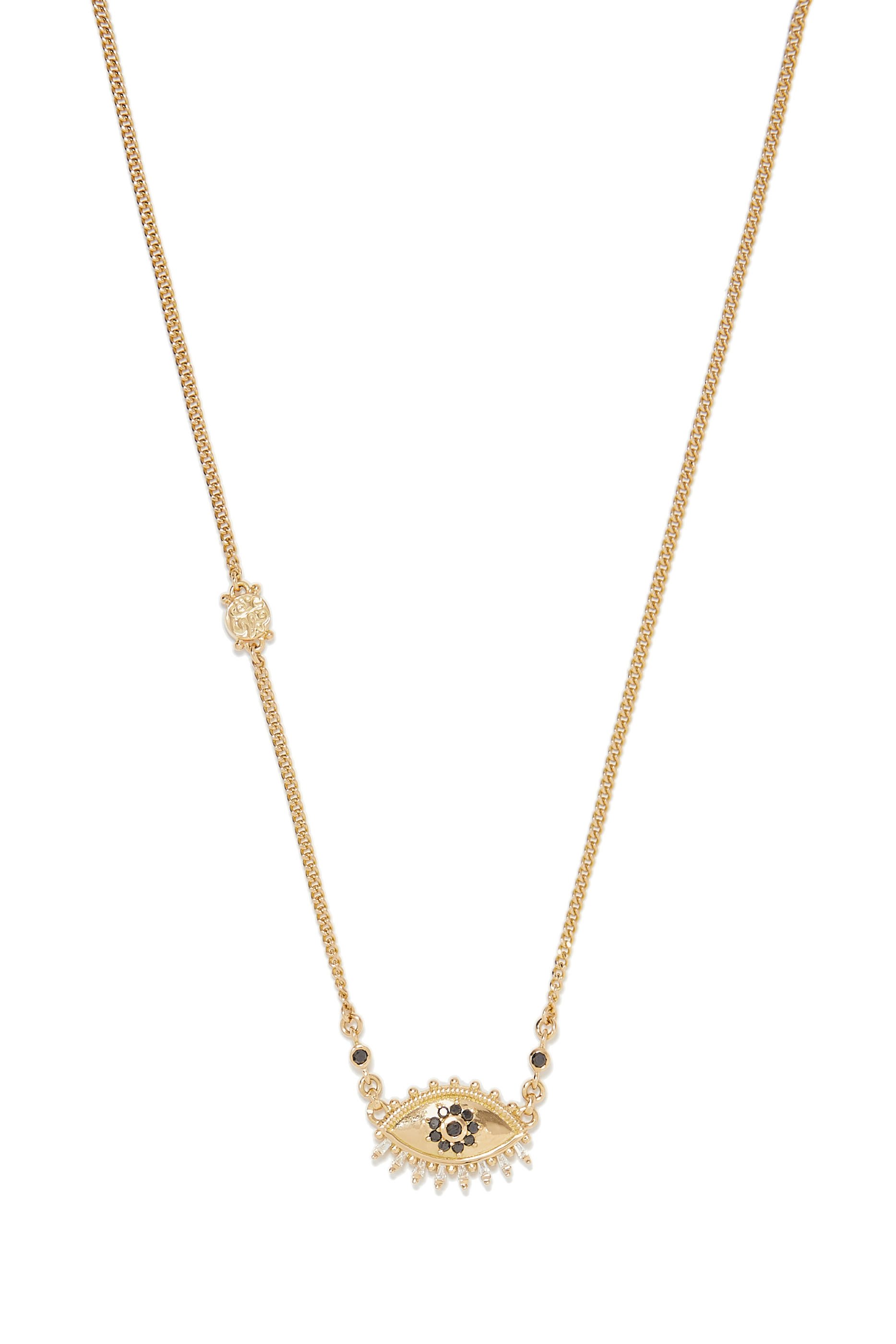 Eye Chain Necklace, 18k Yellow Gold & Black Diamond