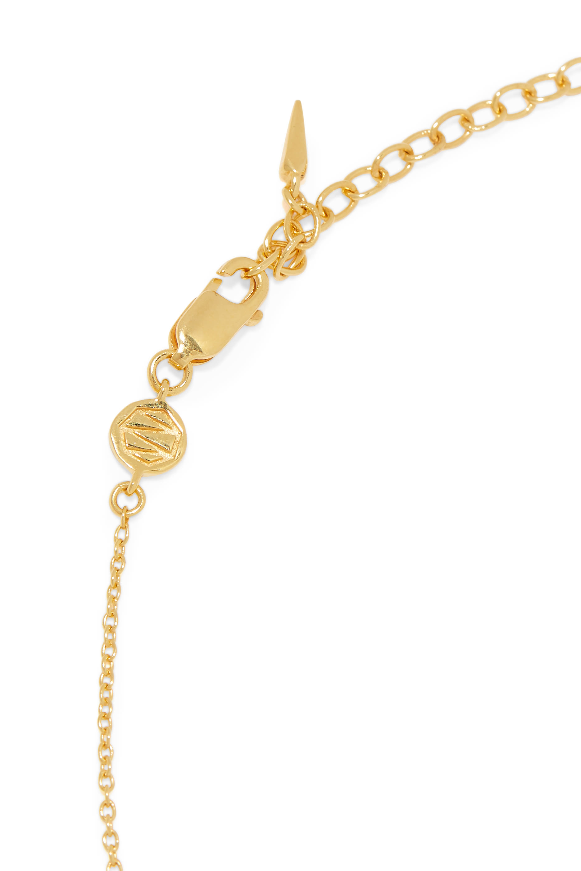 قلادة رقبة لينا مطلية بالذهب ومرصعة بالأمازونايت