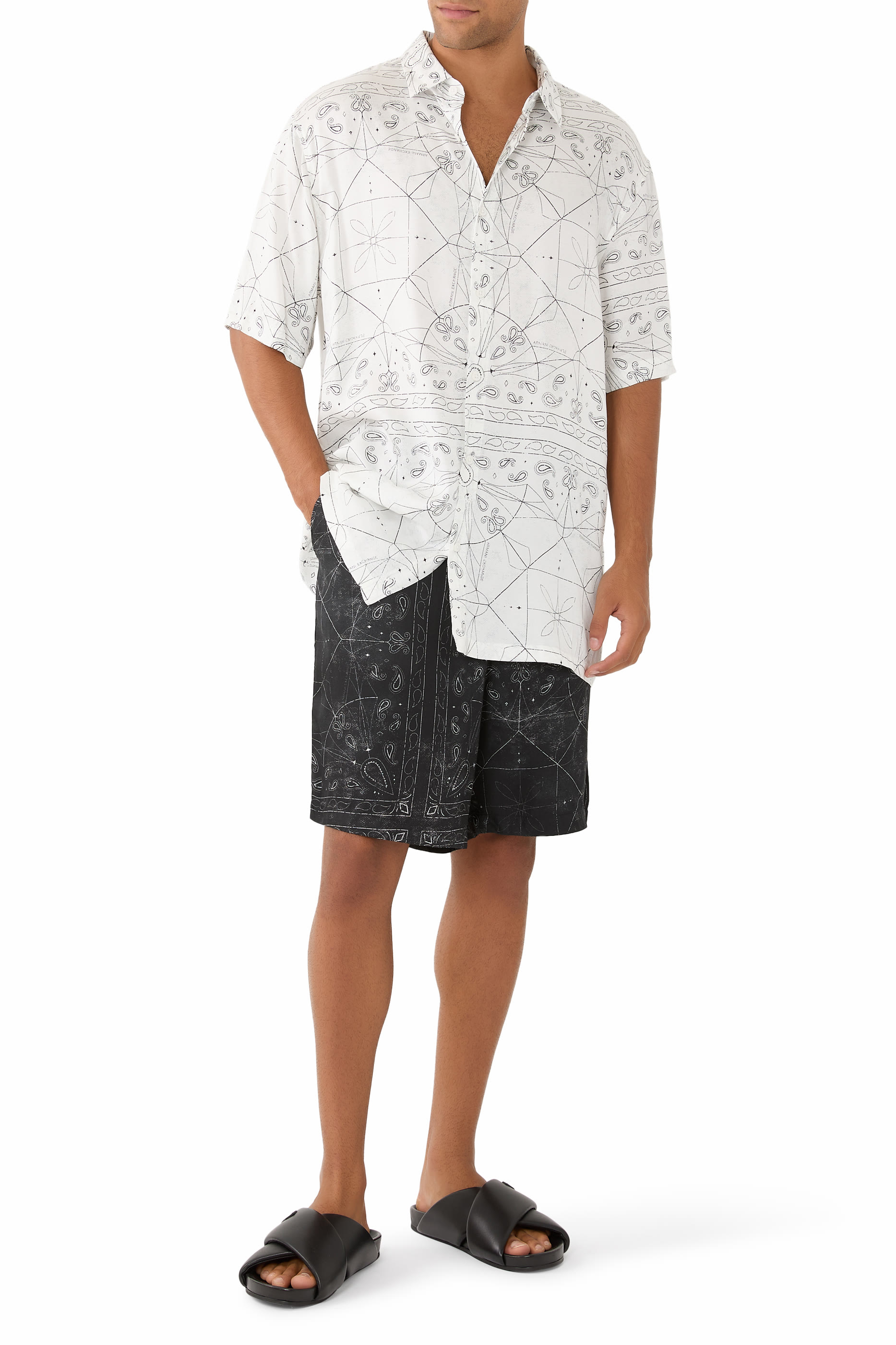 قميص ايه اس في بأكمام قصيرة فيسكوز