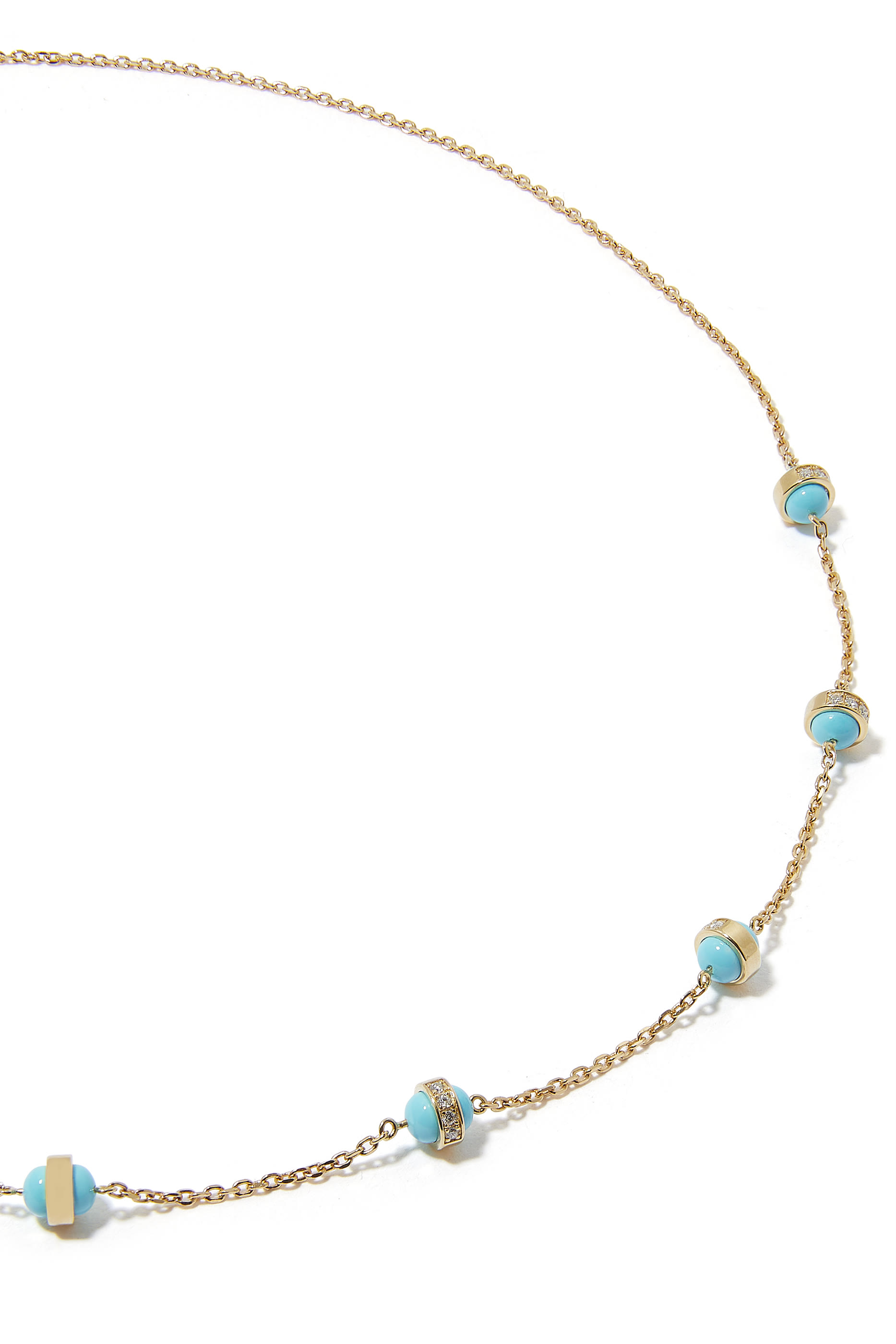 The 5 Dots Cobalt Necklace, 18k Yellow Gold & Diamonds