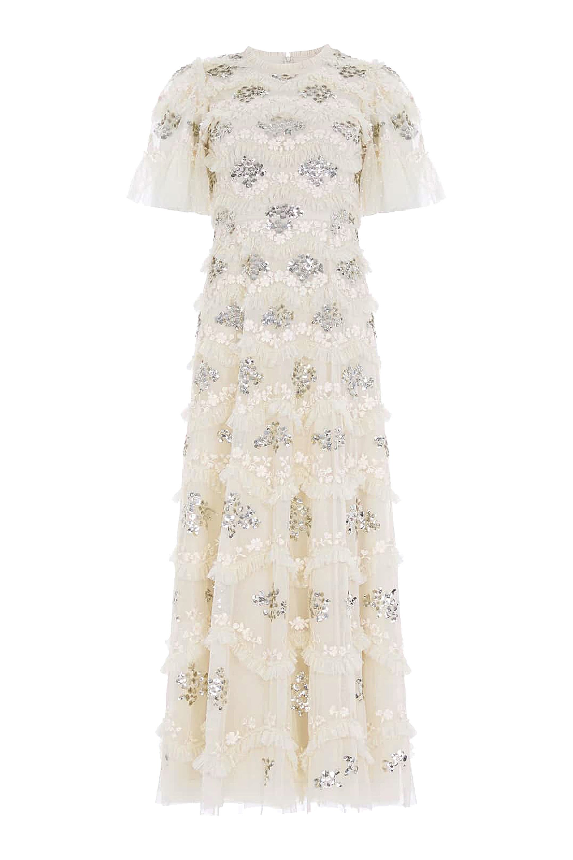 فستان سهرة ديزي مموج بطول الكاحل