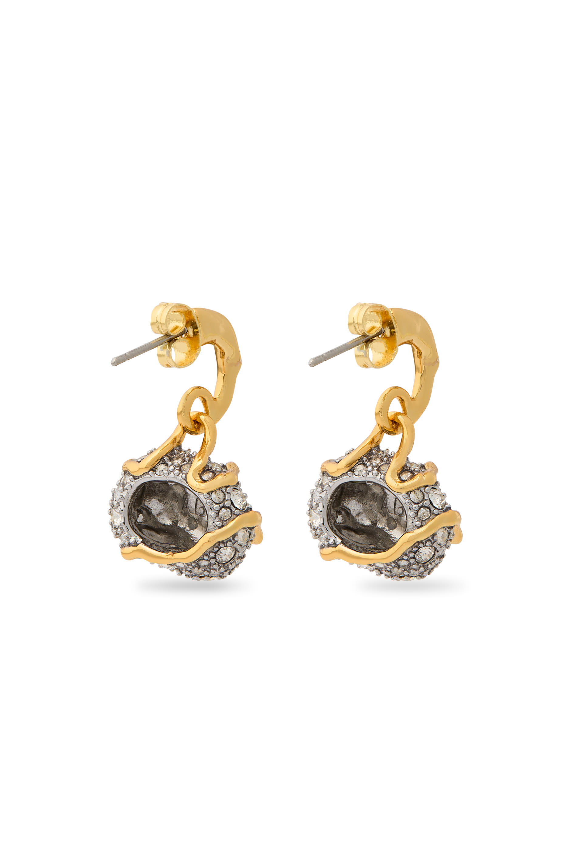 أقراط سولاناليس دائرية صغيرة بارزة الملمس مرصعة بكريستال