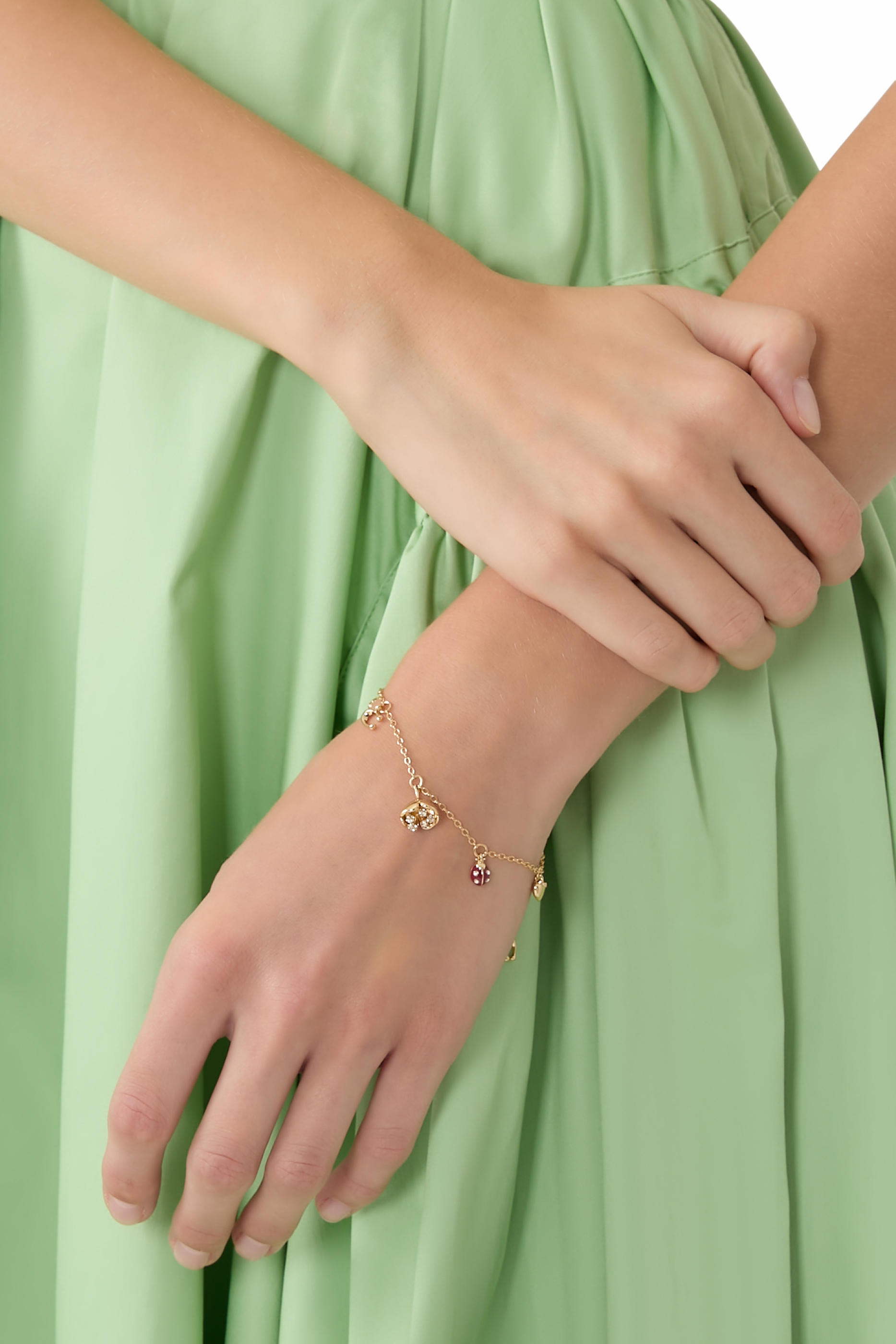 سوار بحلي صغيرة بتصميم زهور مرصع بالكريستال نحاس مطلي