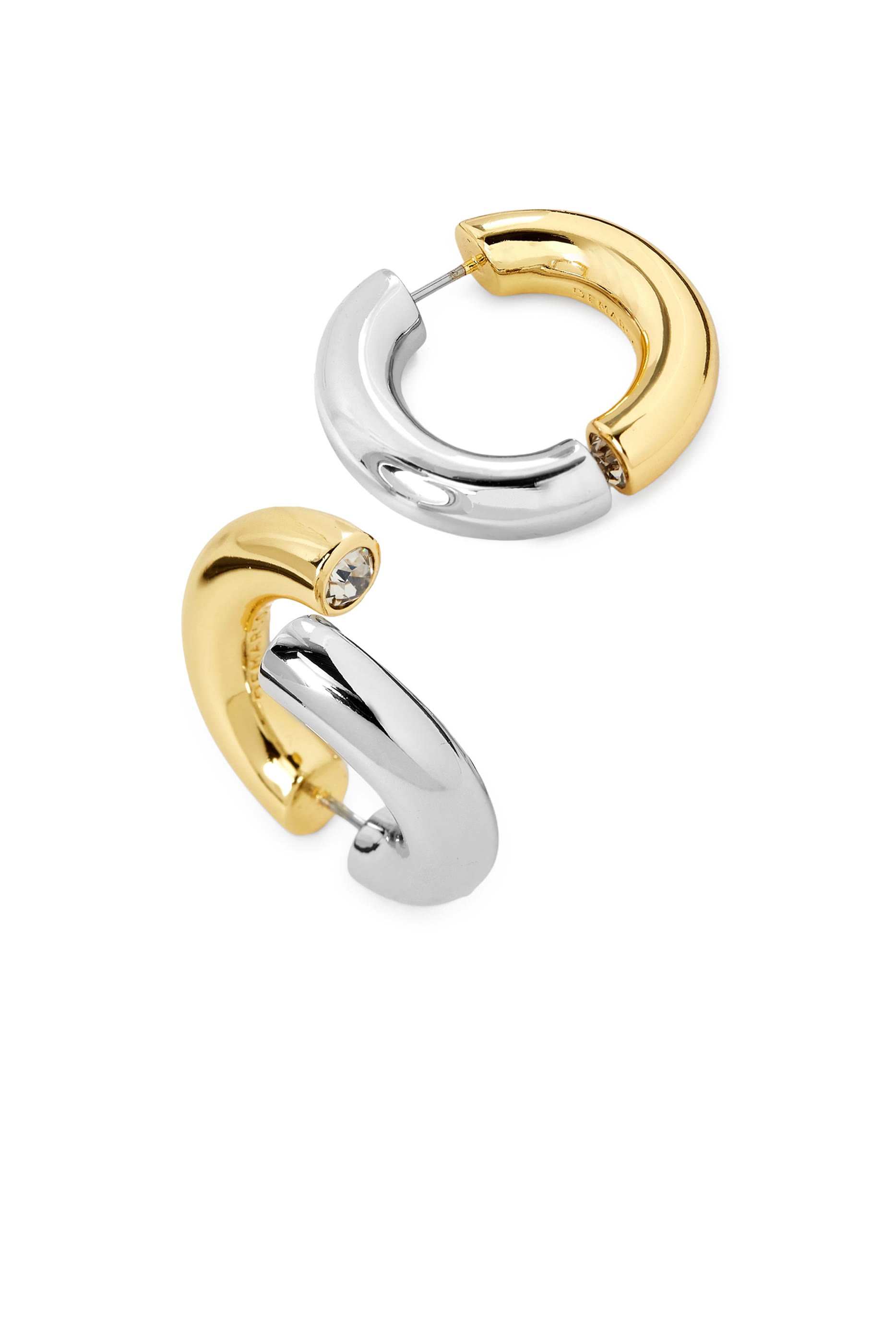 أقراط مونرو بلونين، نحاس مطلي بذهب عيار 12 وكريستال