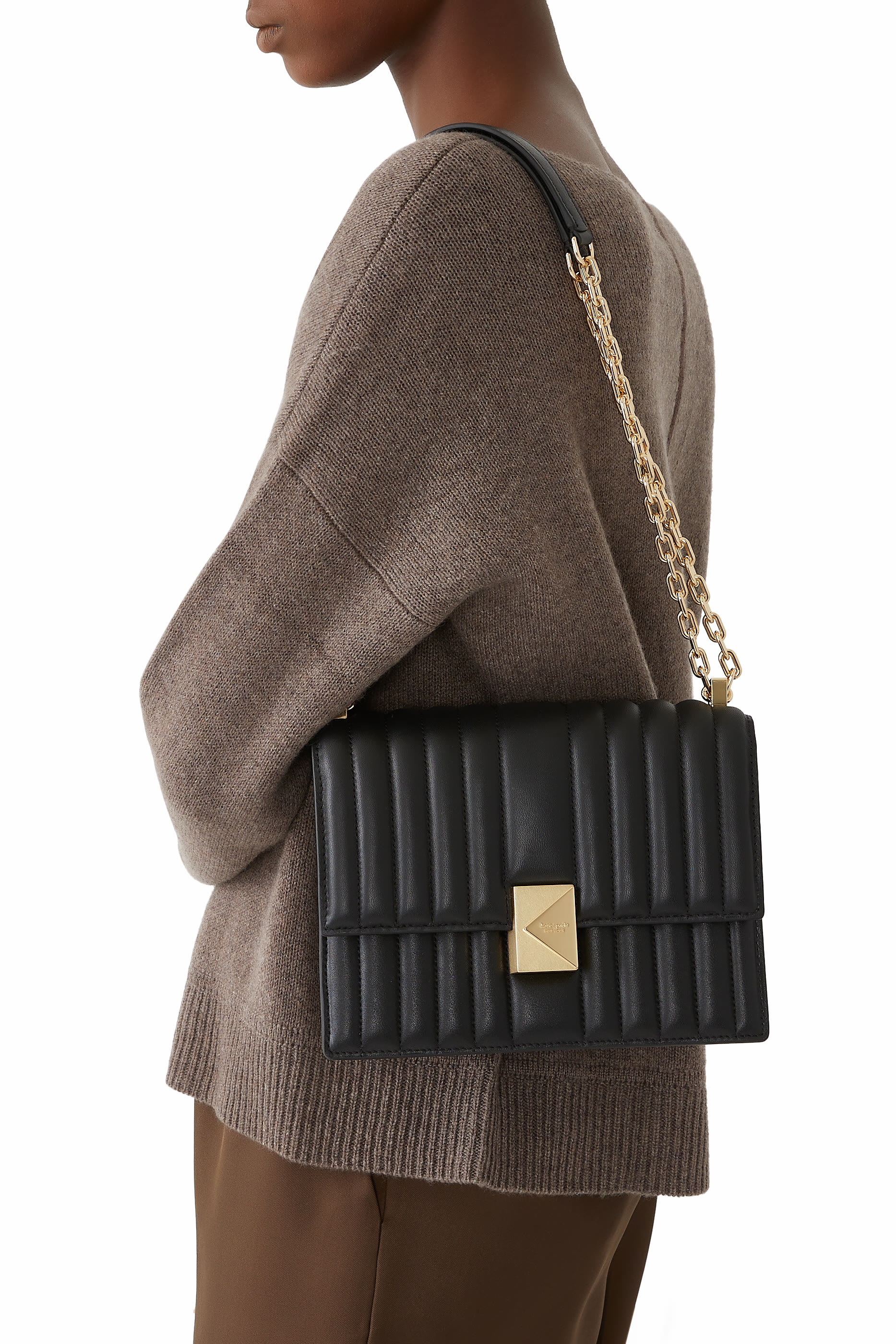 حقيبة كتف ديكو بسلسلة جلد مبطن