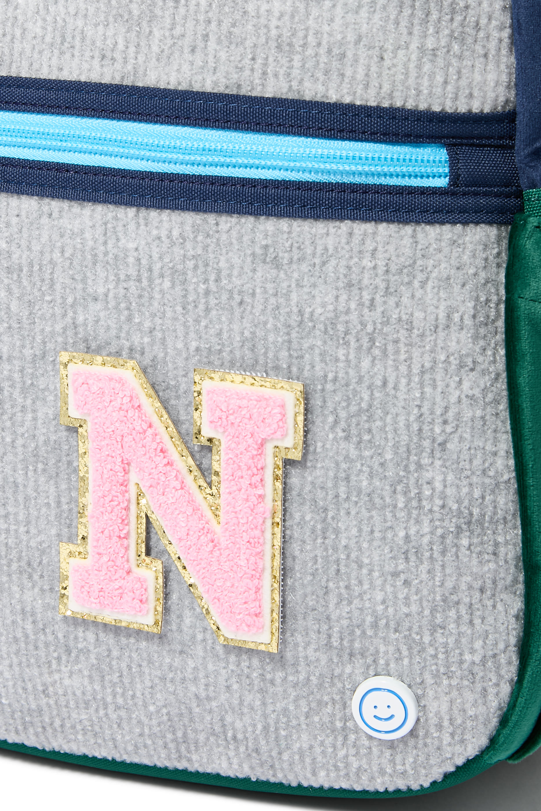 رقعة بتصميم حرف N لامعة شنيل مقاس 3 بوصة للأطفال