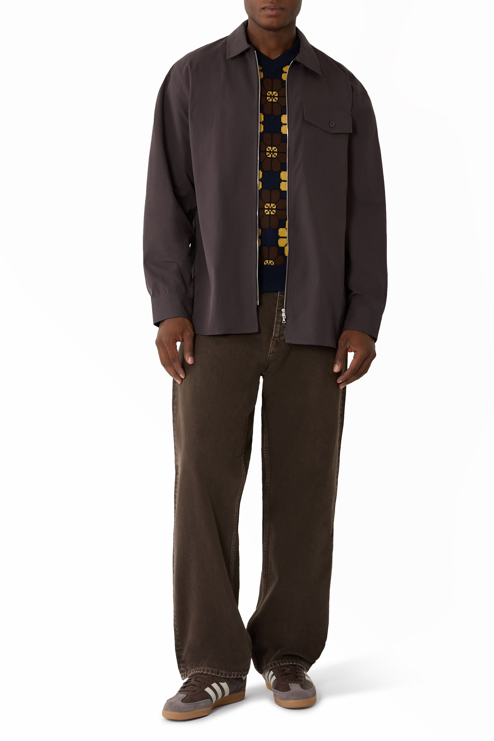 قميص قطن بسحاب