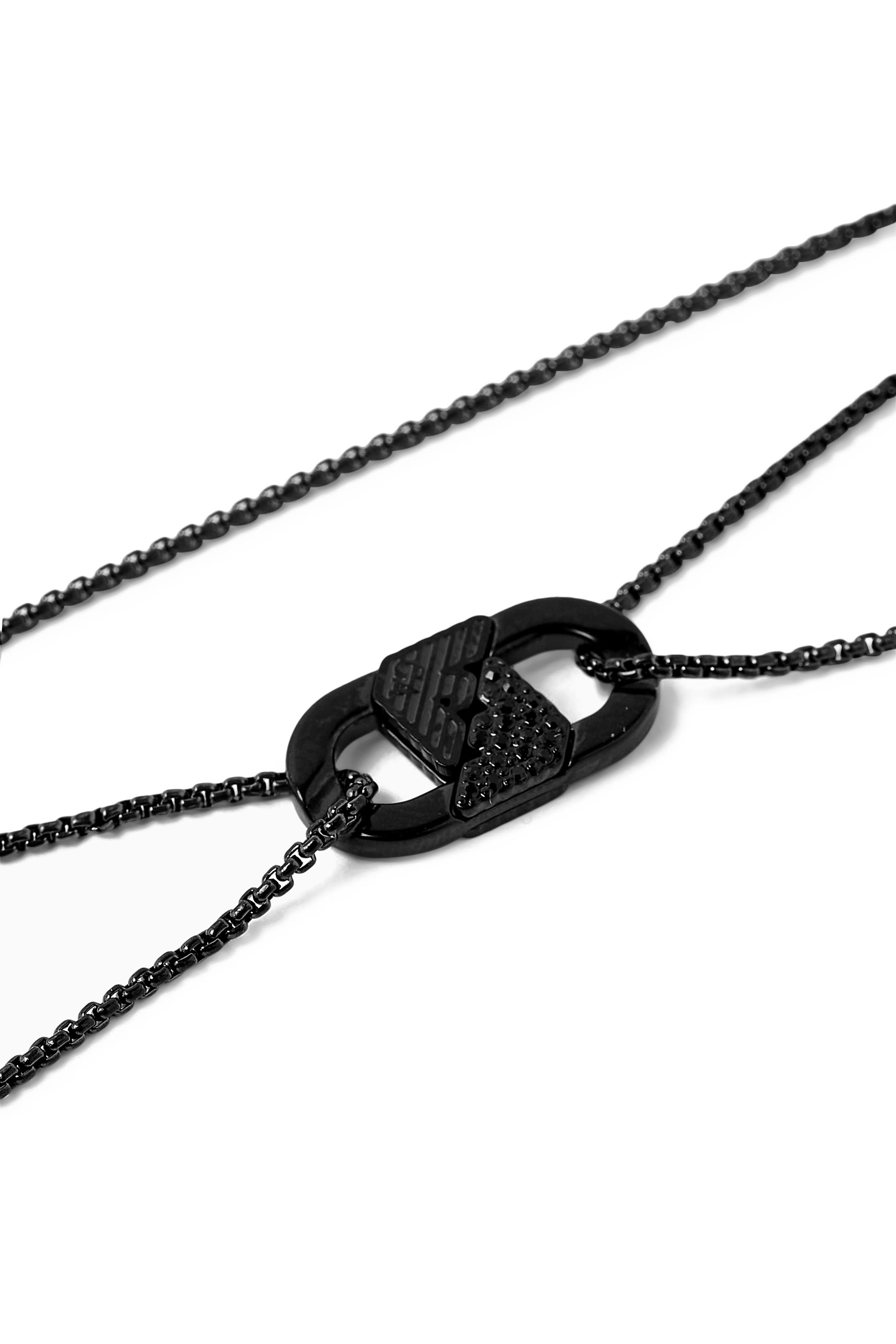 قلادة بدلاية بكريستال وشعار الماركة بتصميم متداخل، ستانلس ستيل