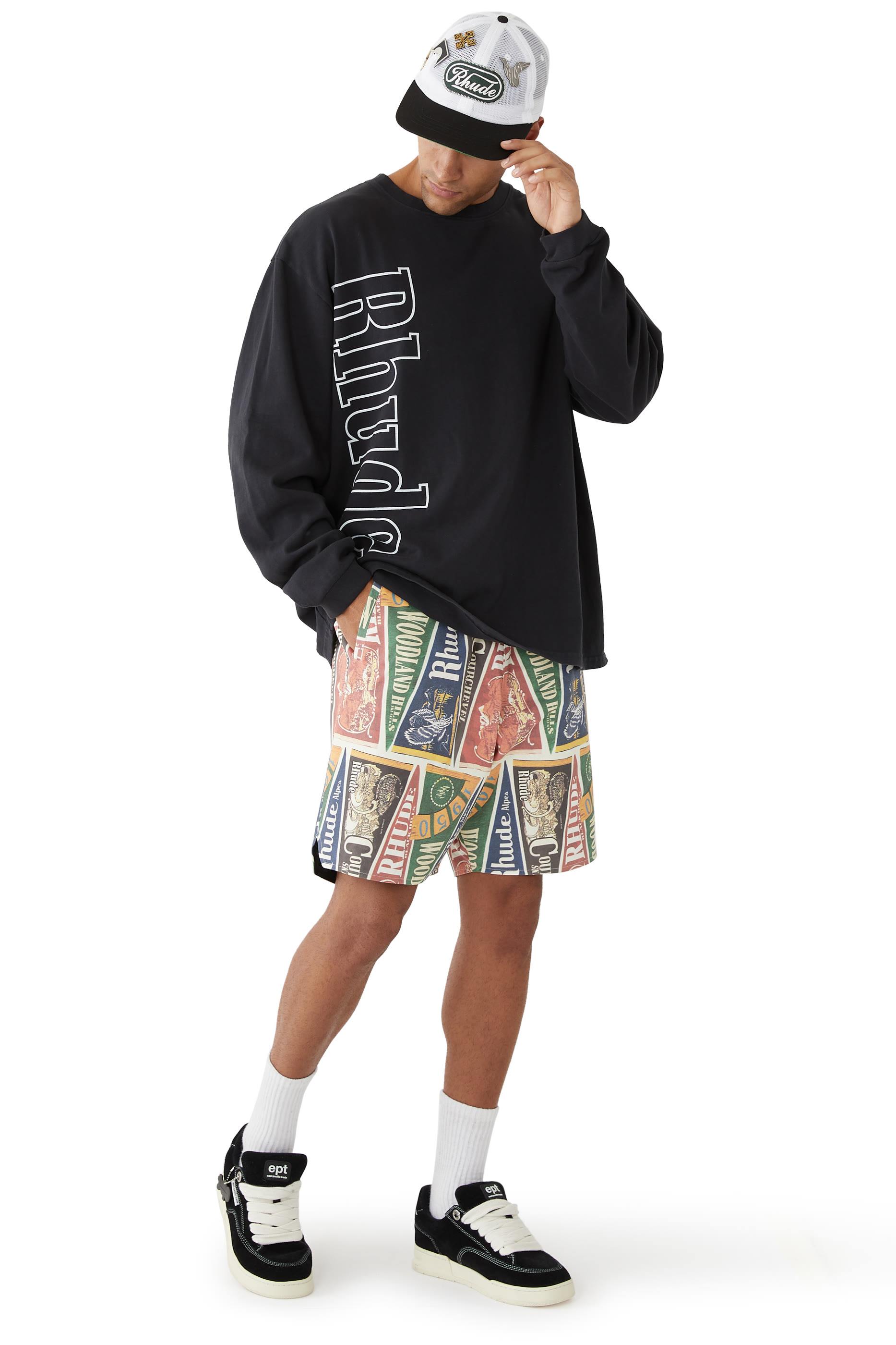 قبعة تراكر برقعة شعار الماركة قماش شبكي