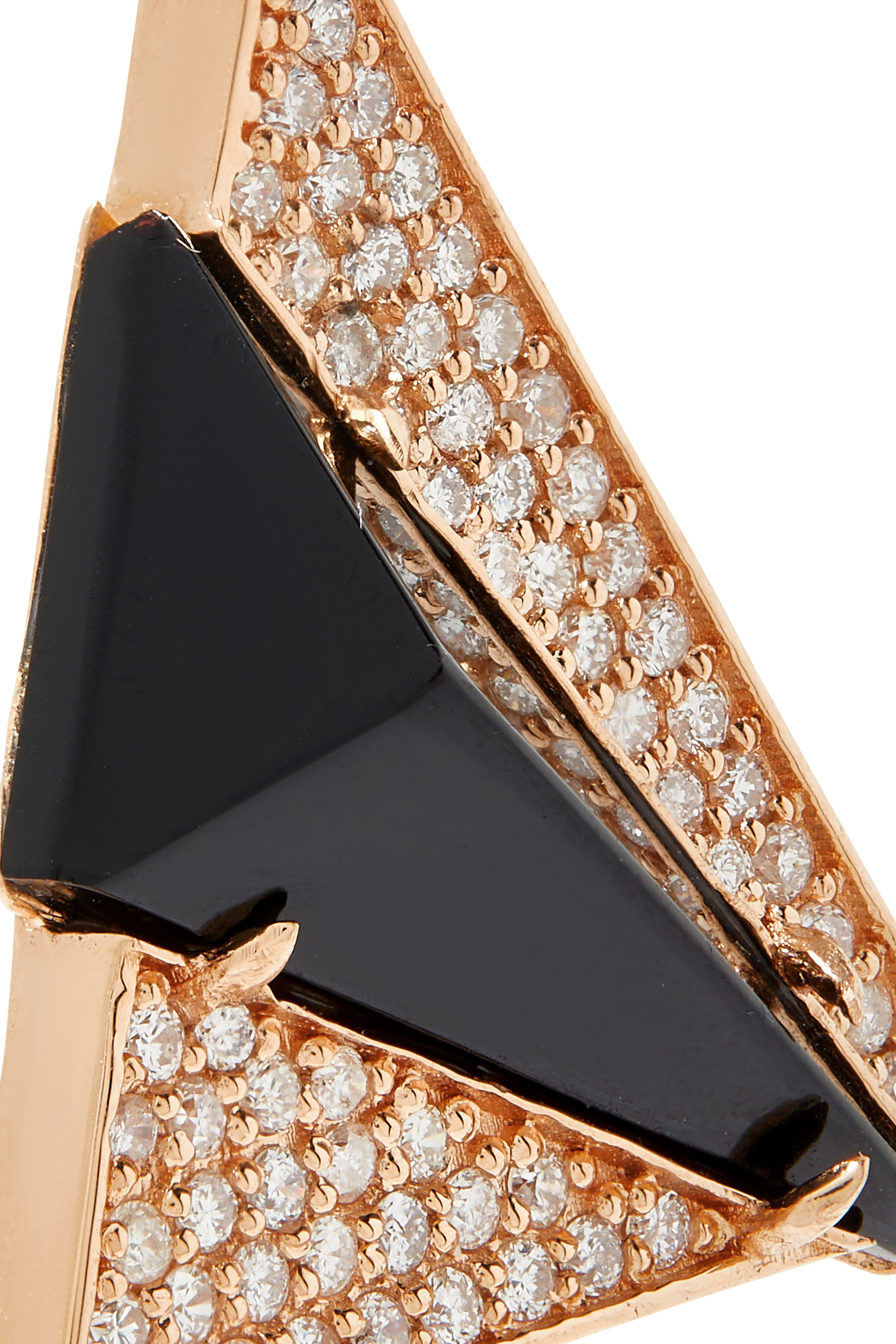 أقراط نيوترا ازتيك مرصعة بالماس والعقيق الأسود ذهب مختلط عيار 18