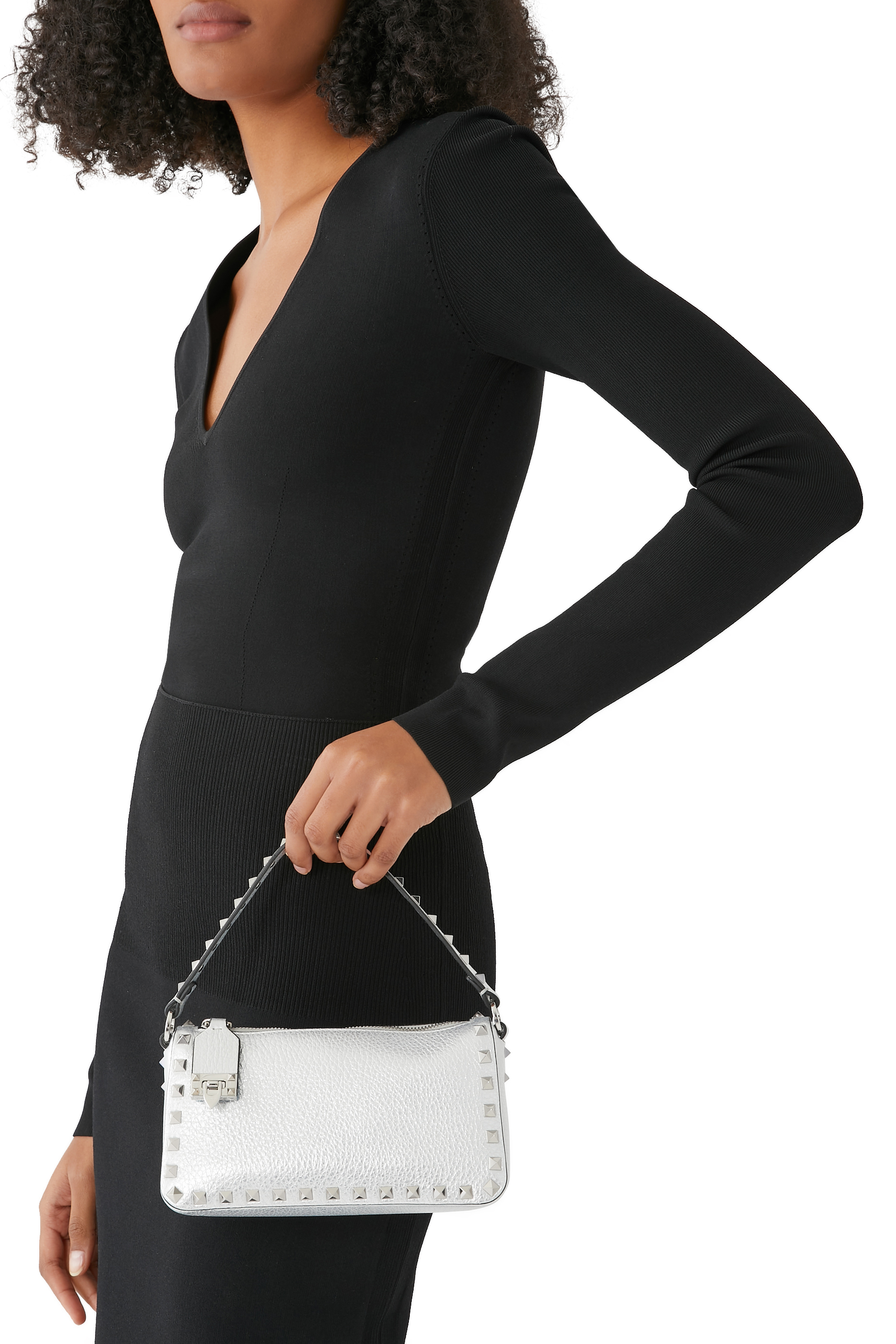 حقيبة كتف صغيرة بحلي هرمية