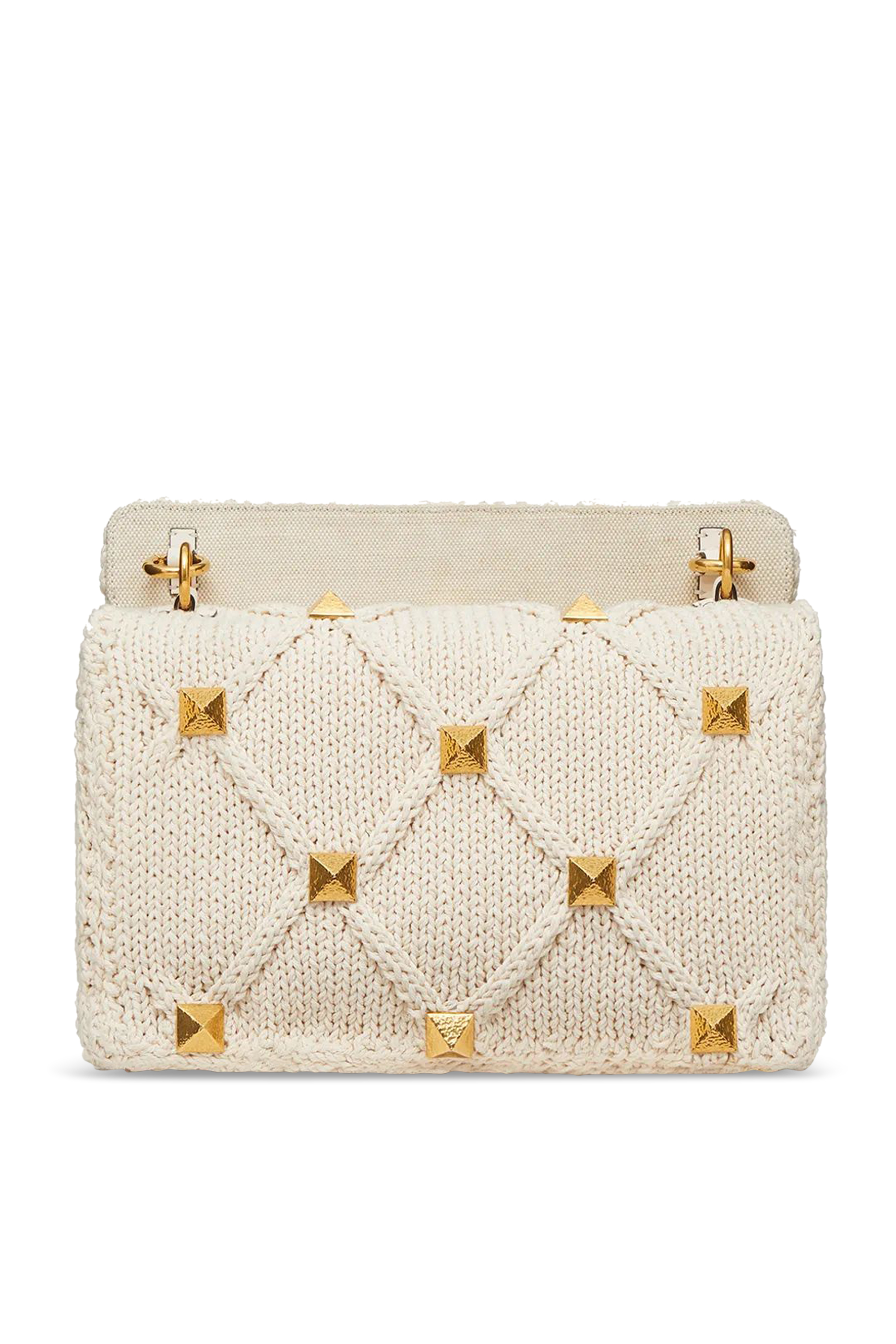 حقيبة فالنتينو غارافاني رومان بحلي هرمية منسوجة