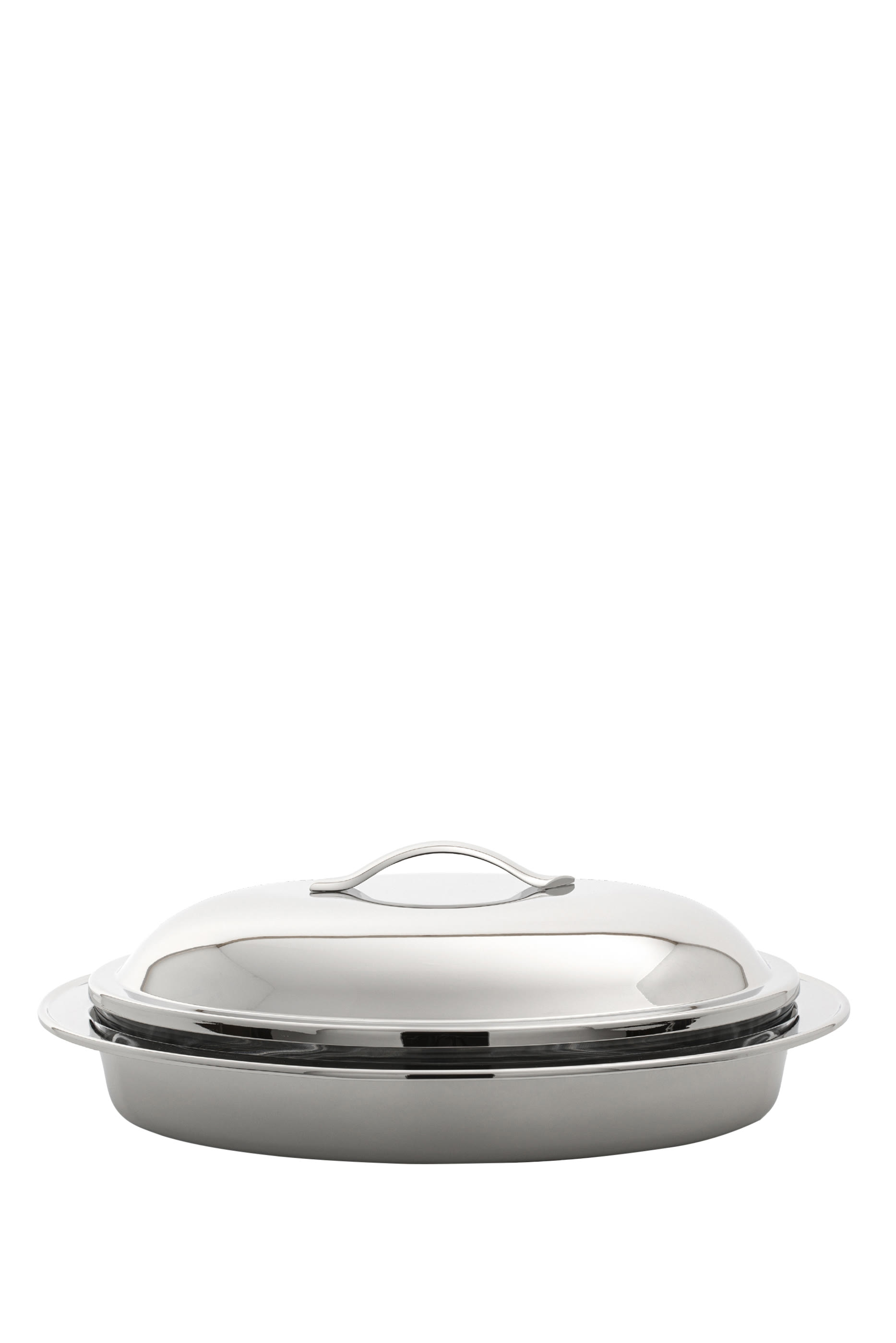 طبق تقديم بتصميم بياضوي بغطاء