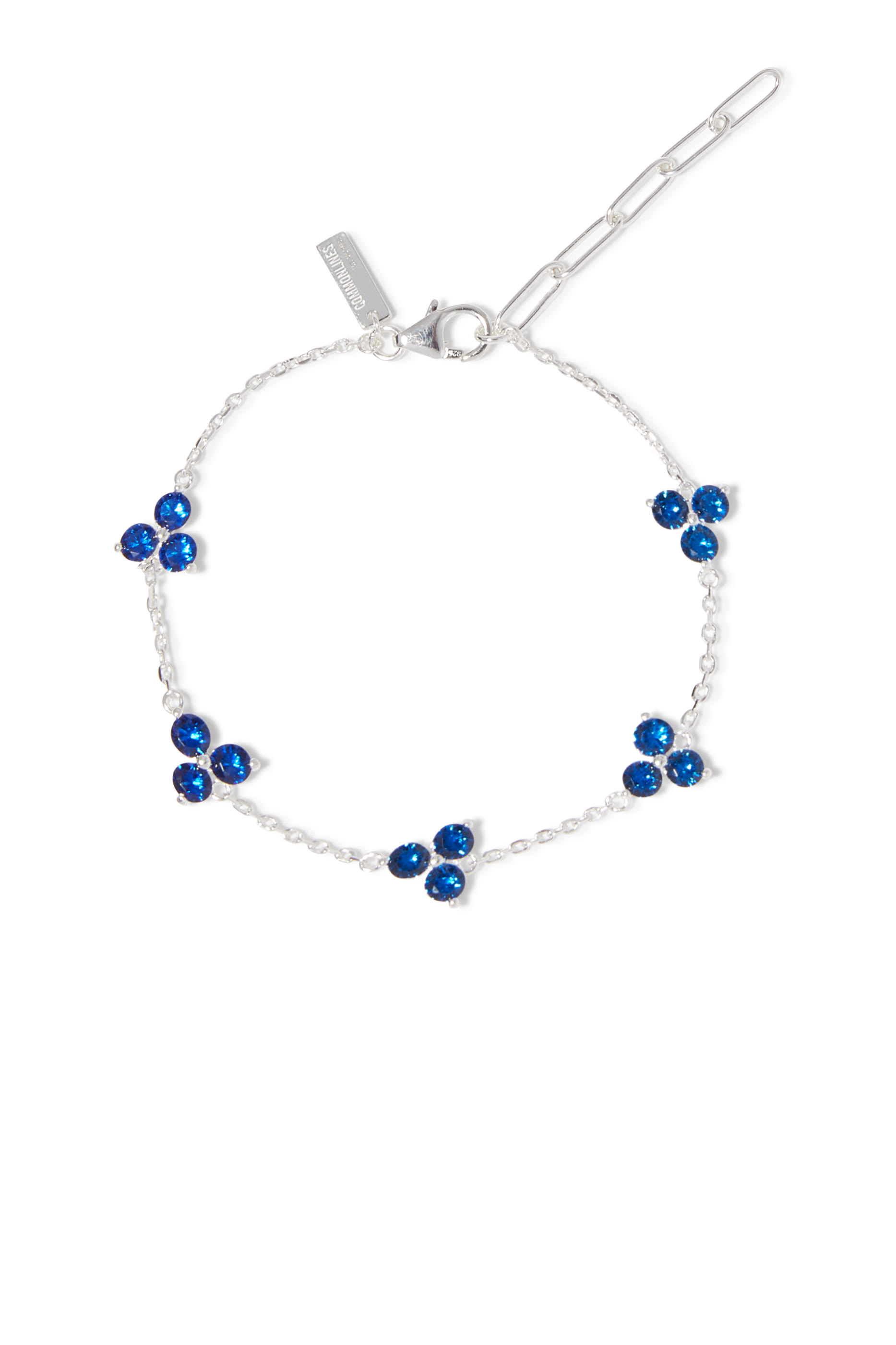 سوار كومو بتصميم سلسلة مزين بأحجار زركونيا والياقوت، فضة إسترلينية