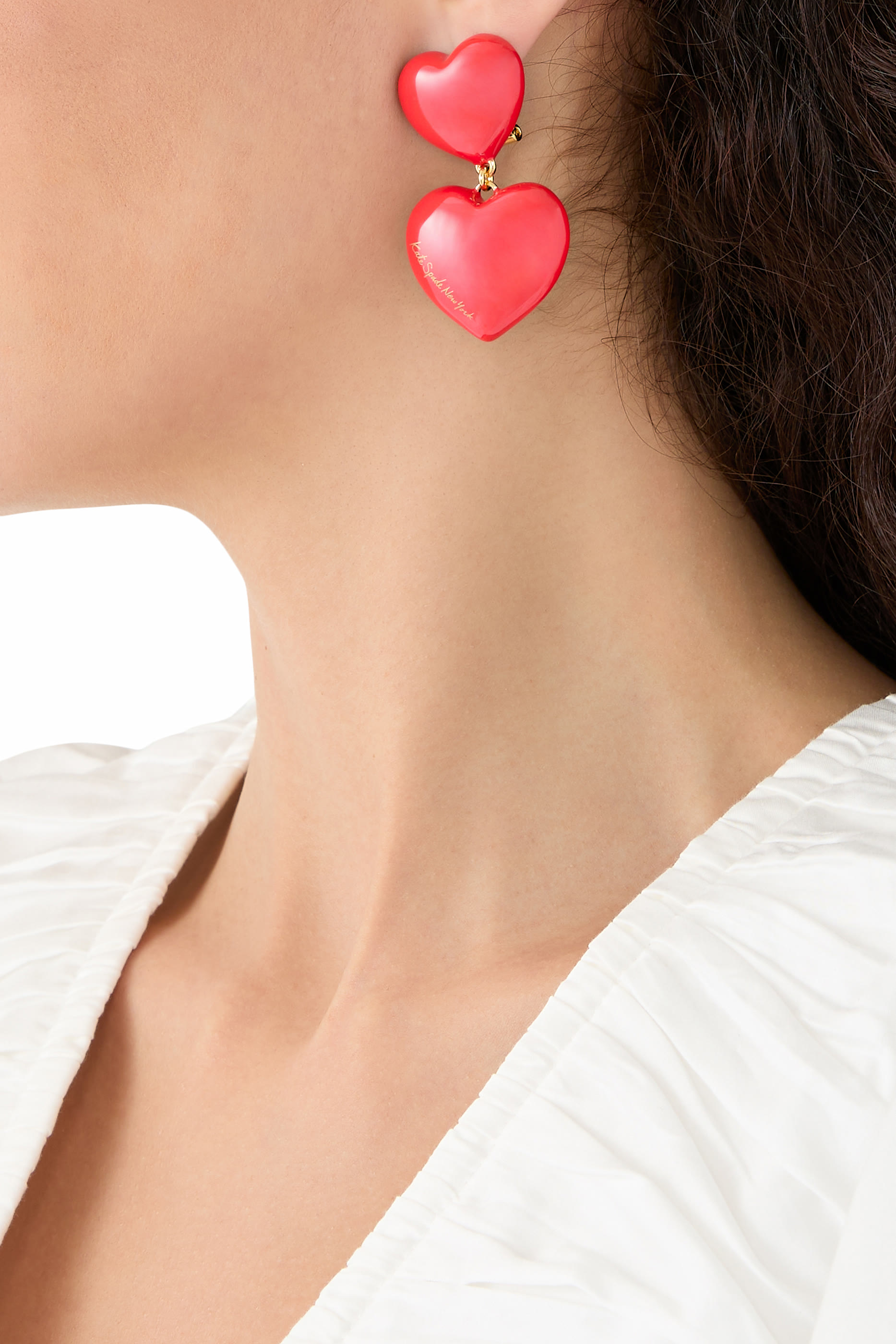 أقراط هارت يو بتصميم مزدوج متدلي