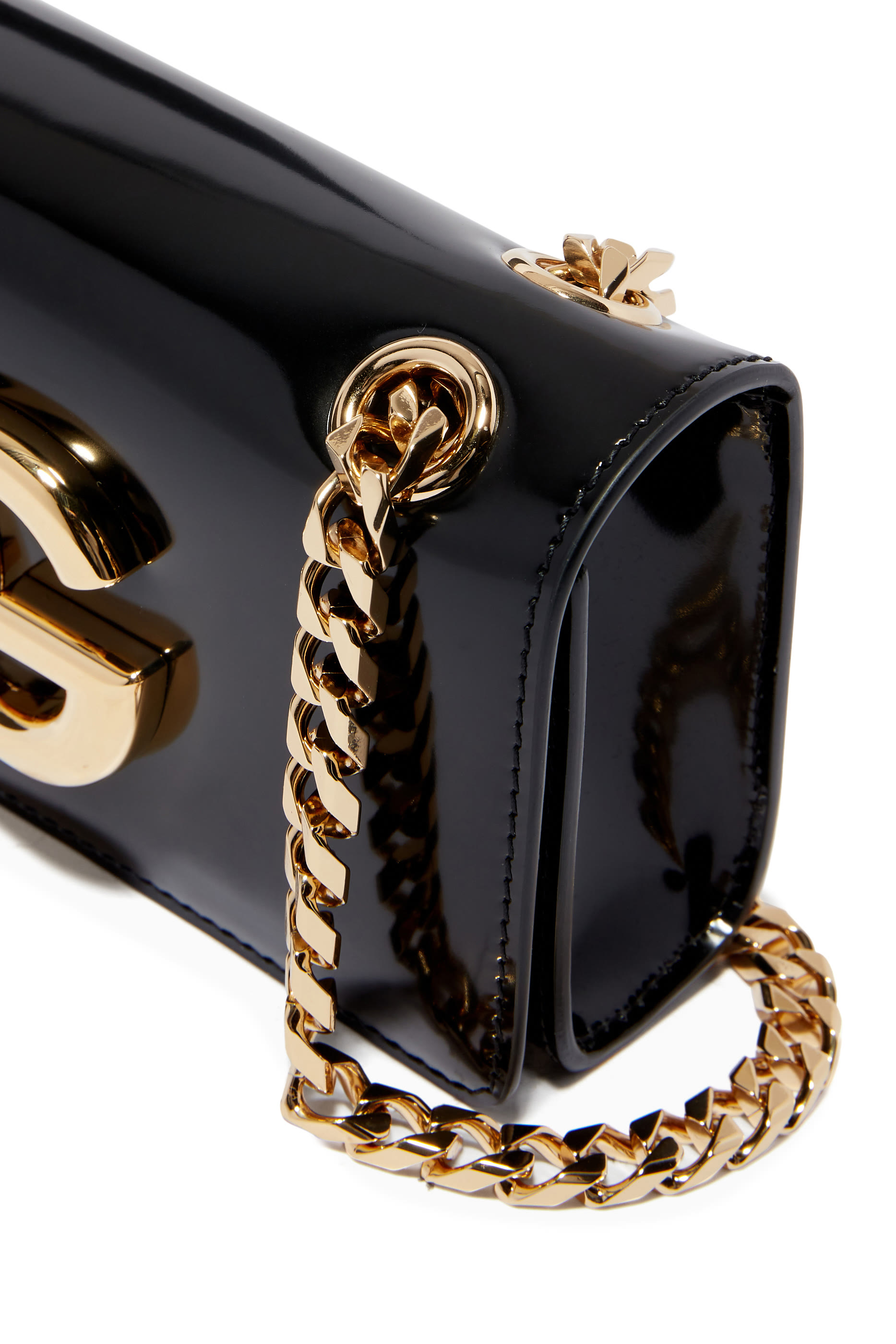 حقيبة كتف بشعار الماركة جلد