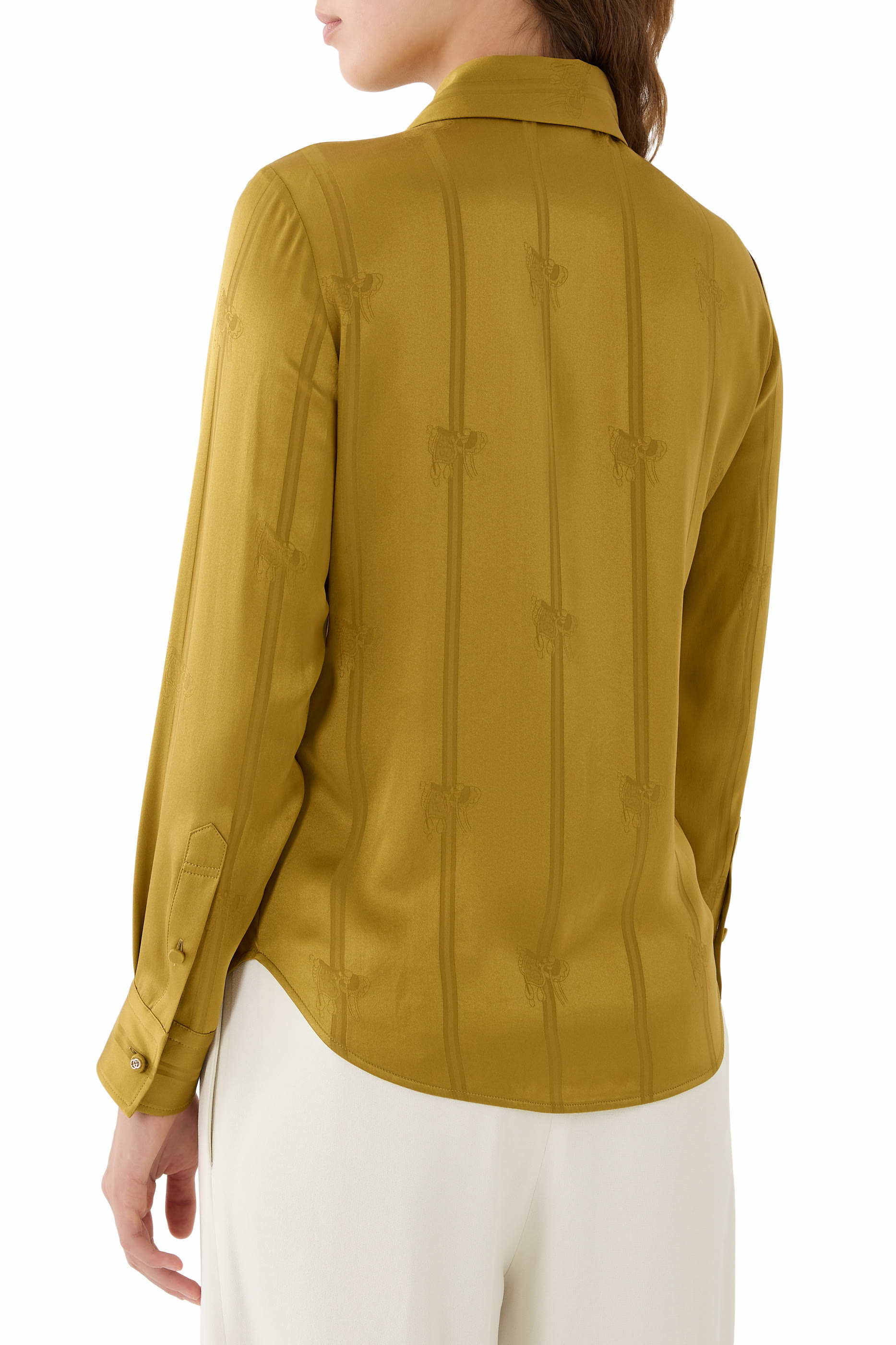 قميص بنقشة مستوحاة من عالم الفروسية حرير جاكار