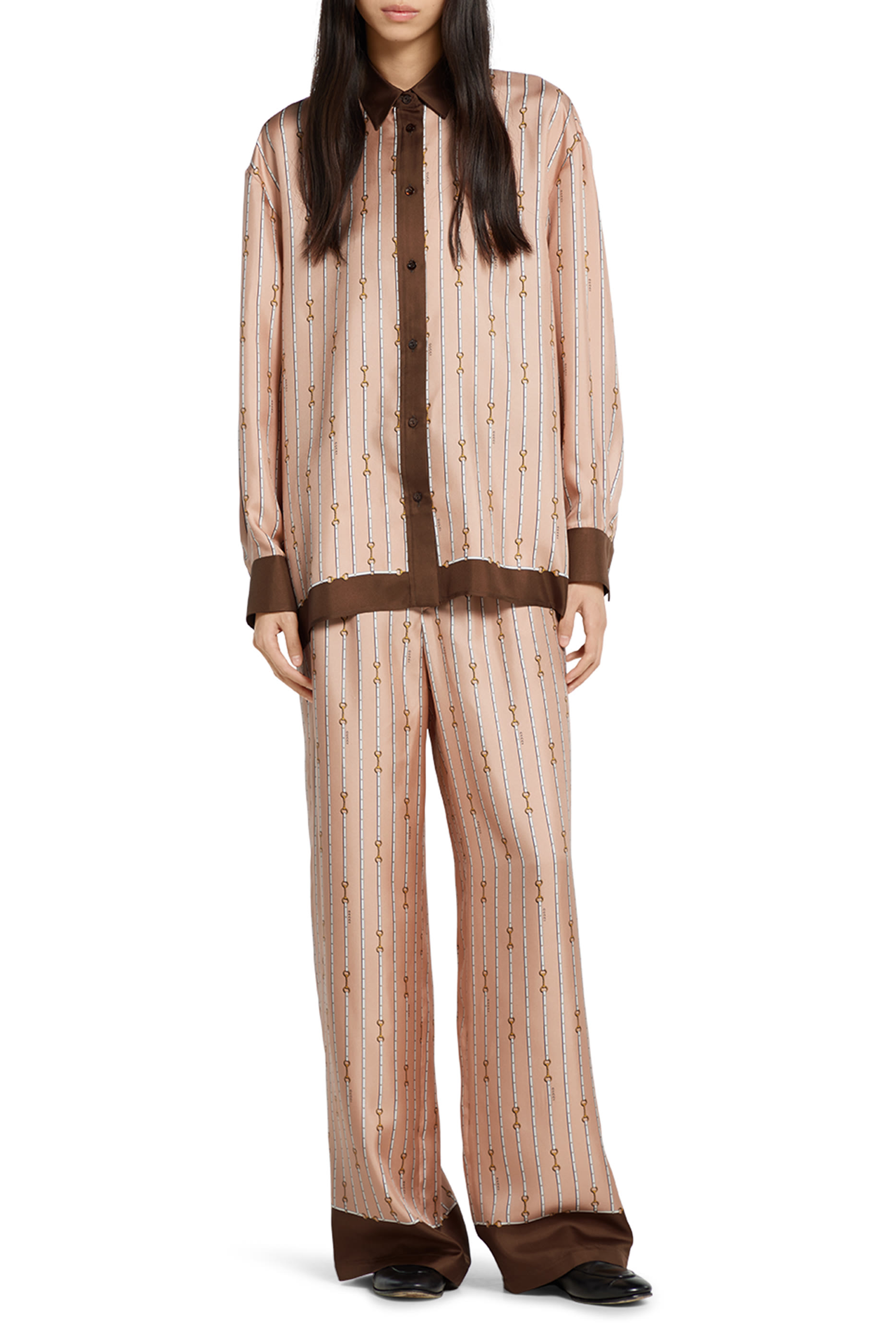 قميص بنقشة حرير تويل