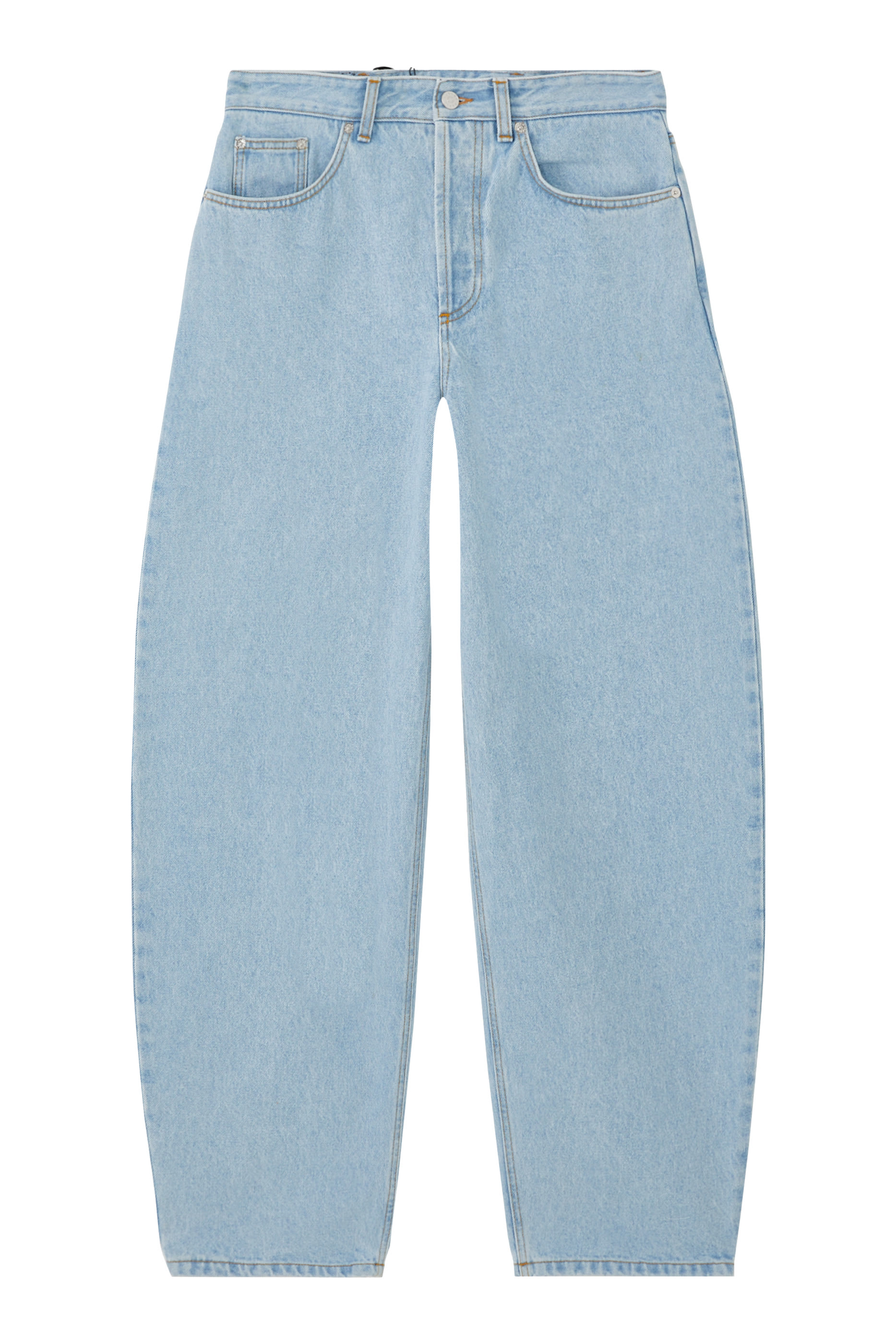 بنطال جينز بقصة ساق واسعة برباط