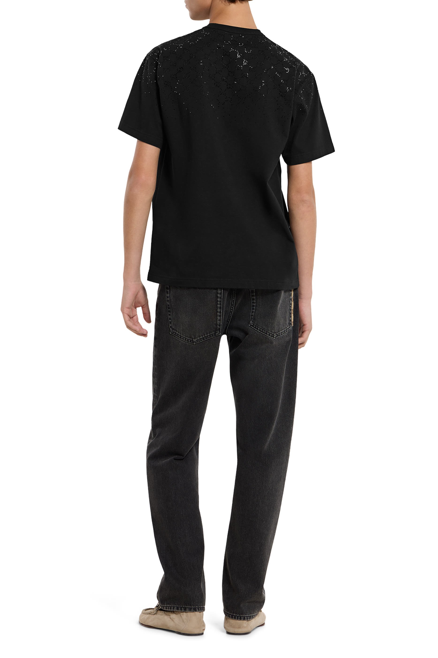 تيشيرت مرصع بكريستال قطن جيرسيه