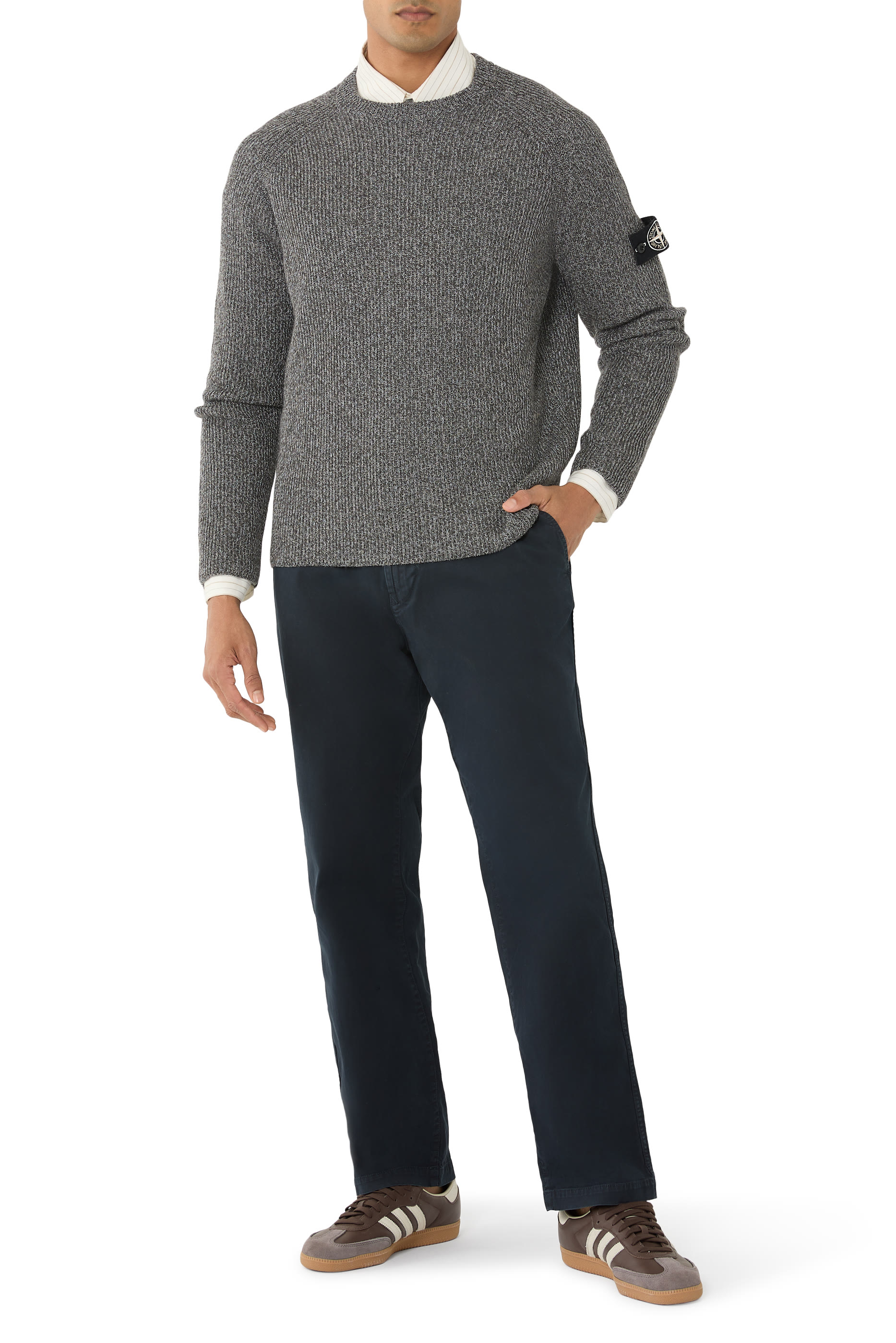 سترة بياقة ضيقة بتصميم عاكس للضوء