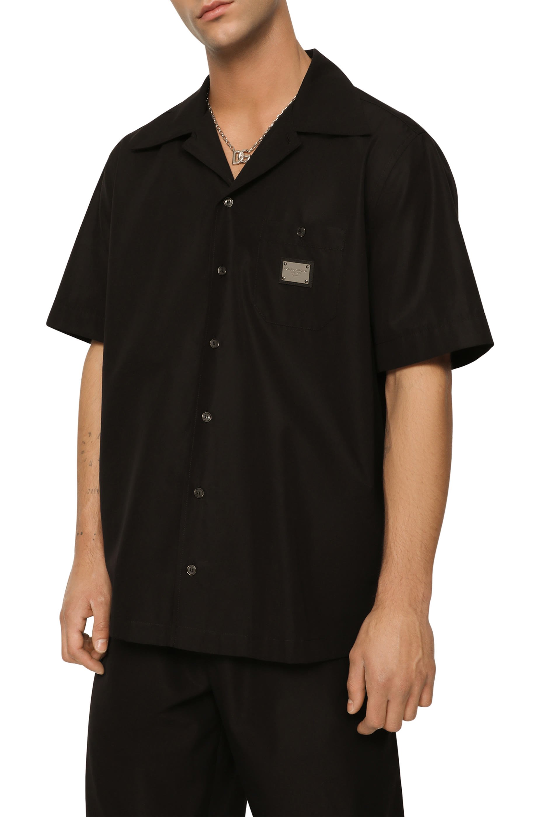 قميص هاوايان بشارة بشعار الماركة قطن