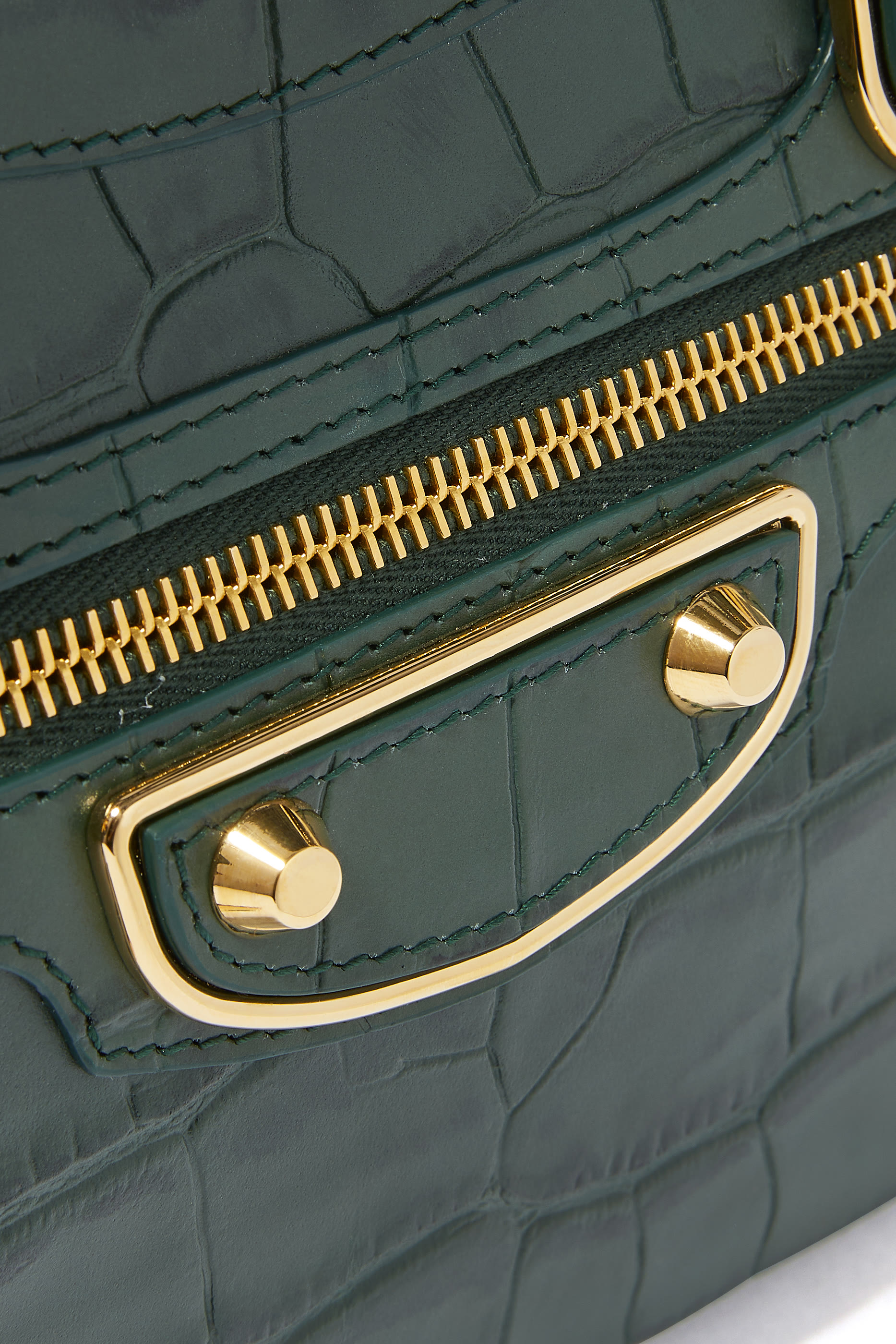 حقيبة ميني سيتي إس جلد بنقشة جلد التمساح