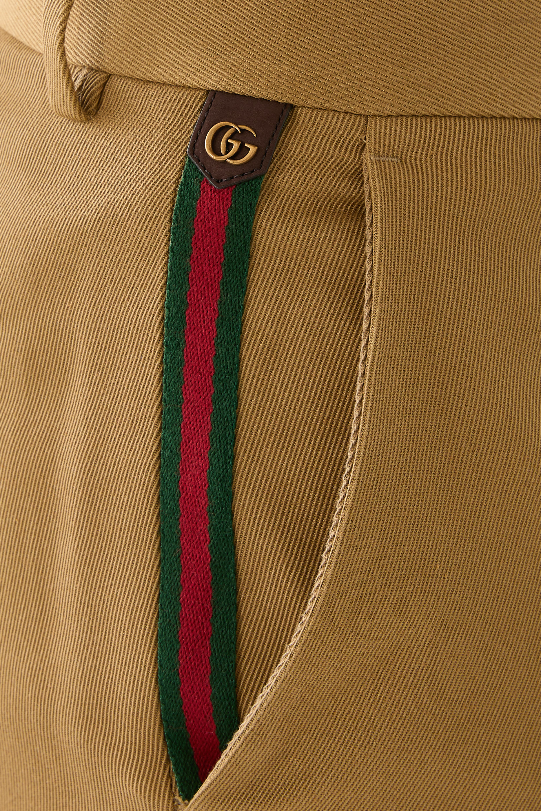 بنطال بطول الكاحل قطن بشريط ويب