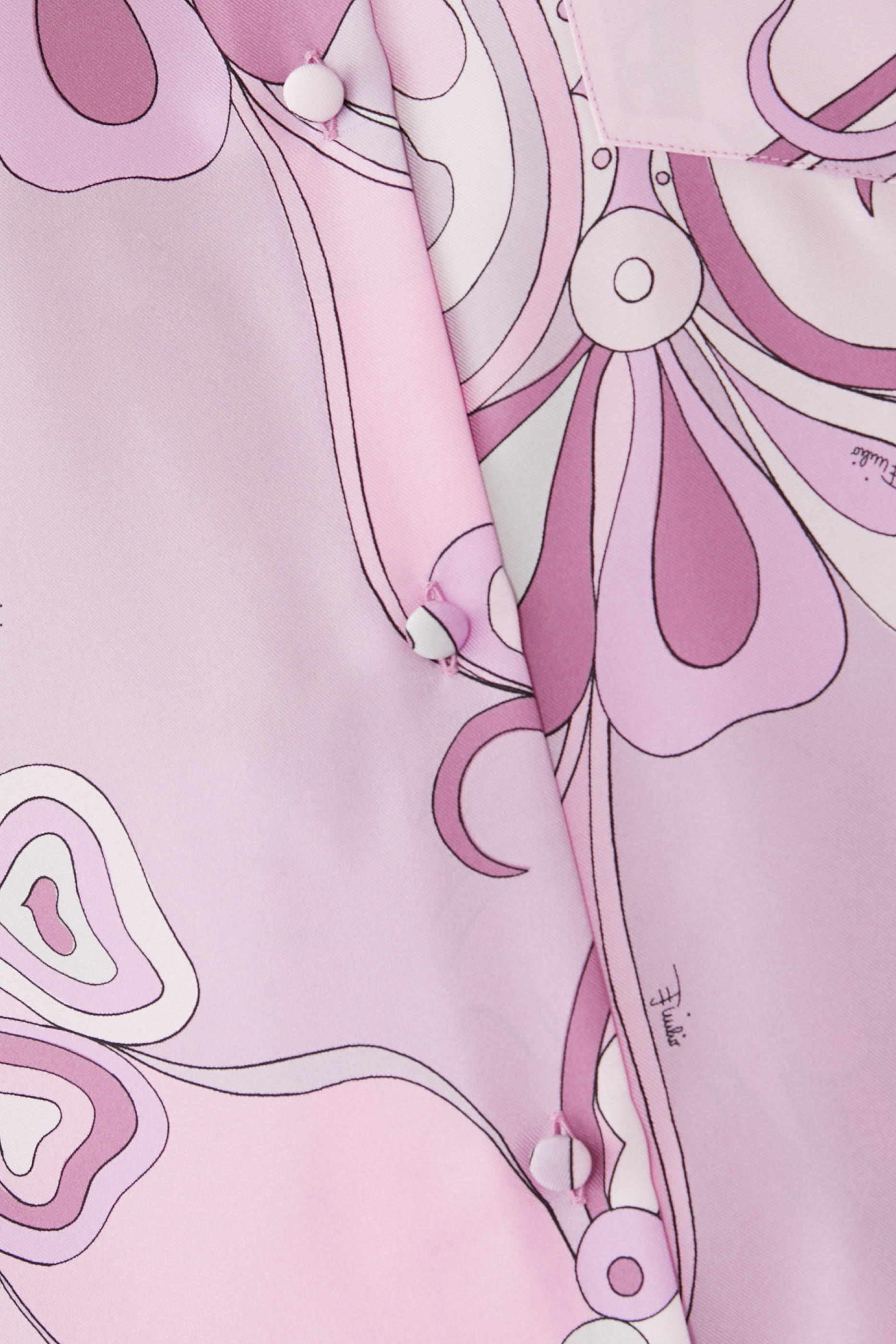 قميص بطبعة اوركيدي حرير تويل