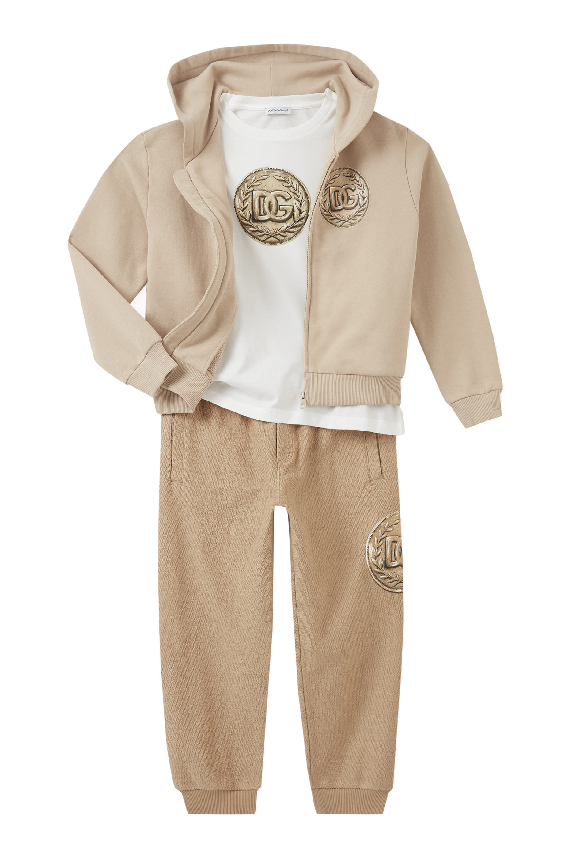 بنطال رياضي قطن بشعار الماركة بتصميم عملة للأطفال