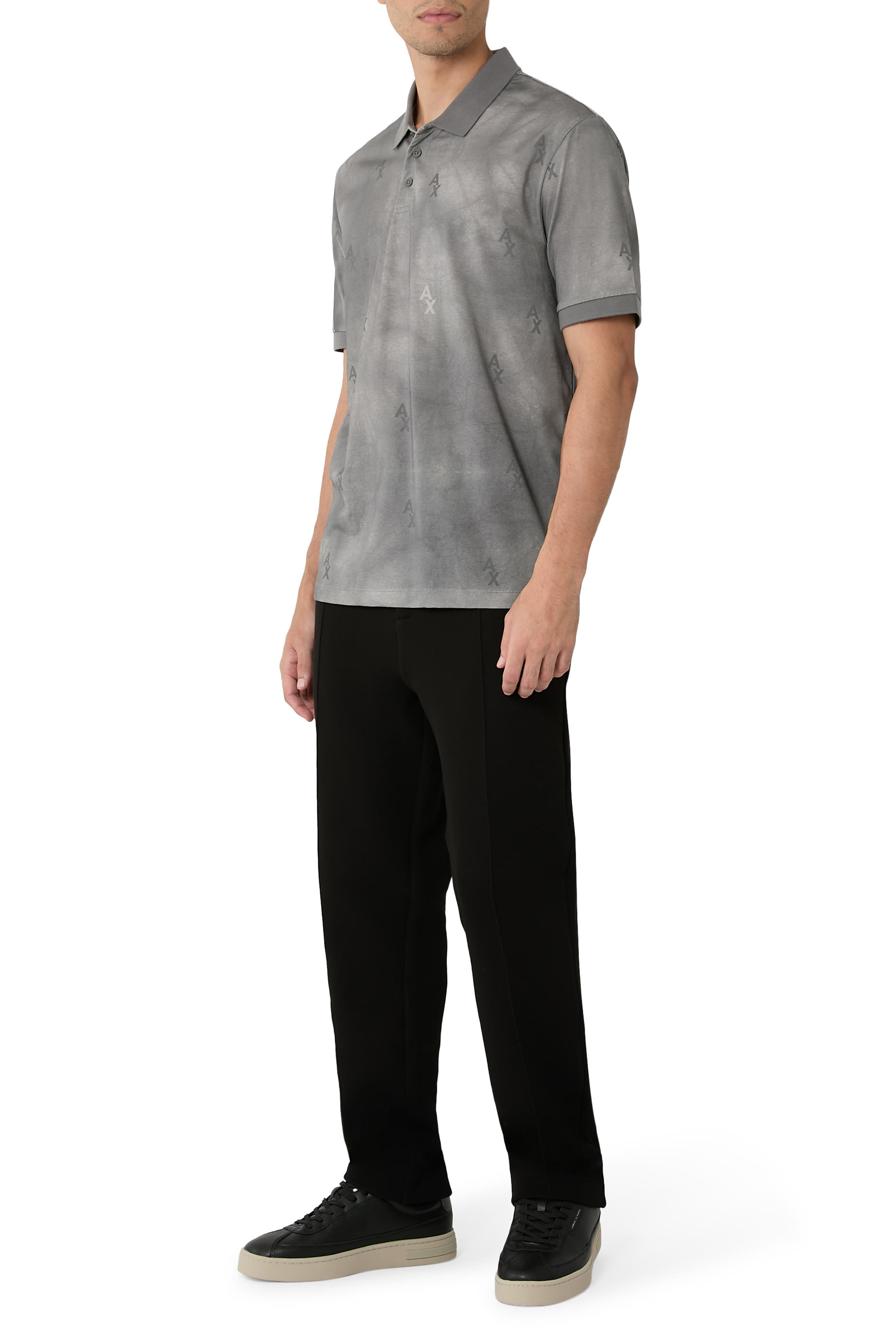 قميص بولو بطبعة مظللة