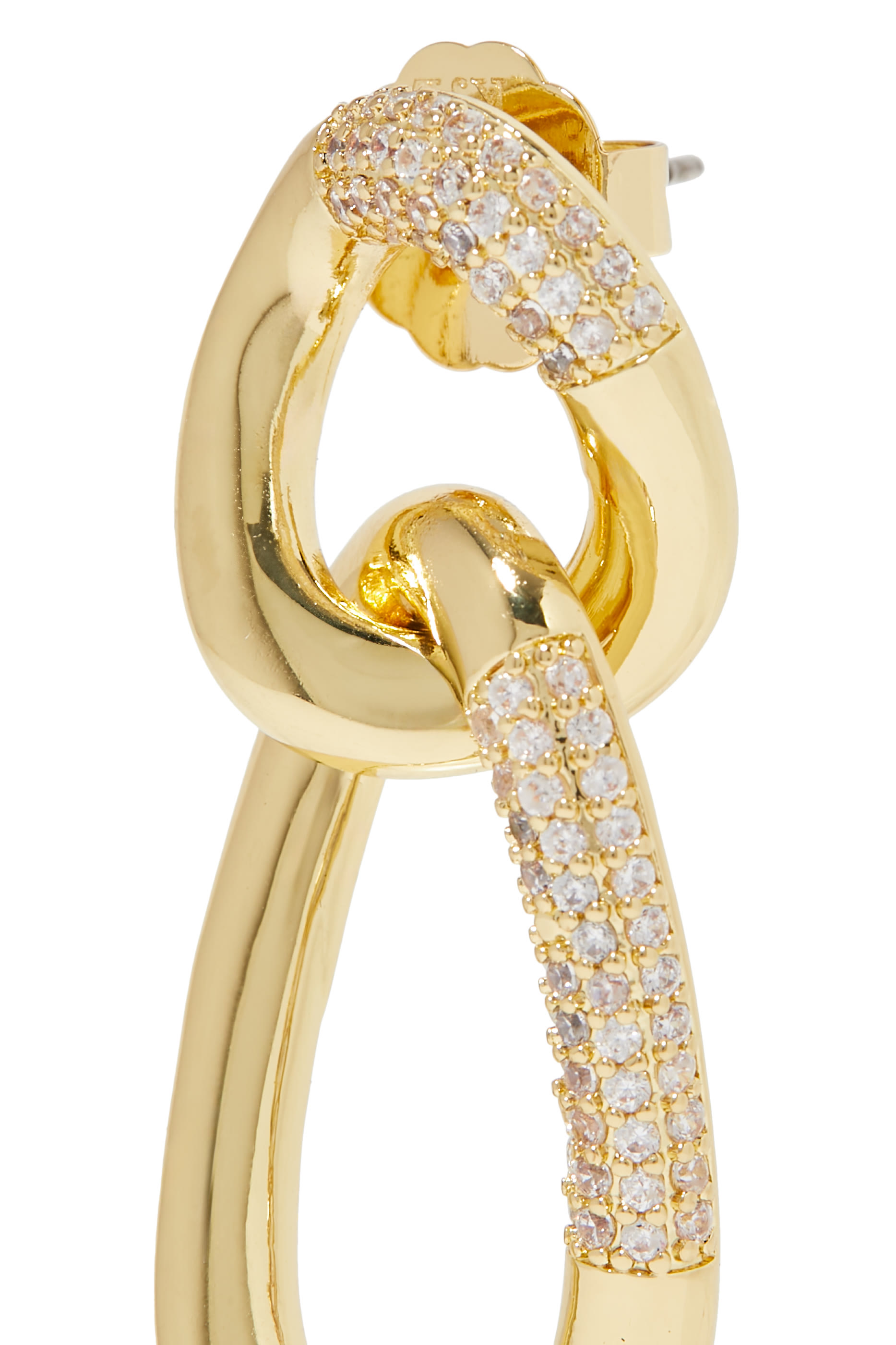 أقراط دائرية بتصميم سلسلة مرصعة بأحجار زركونيا مكعبة