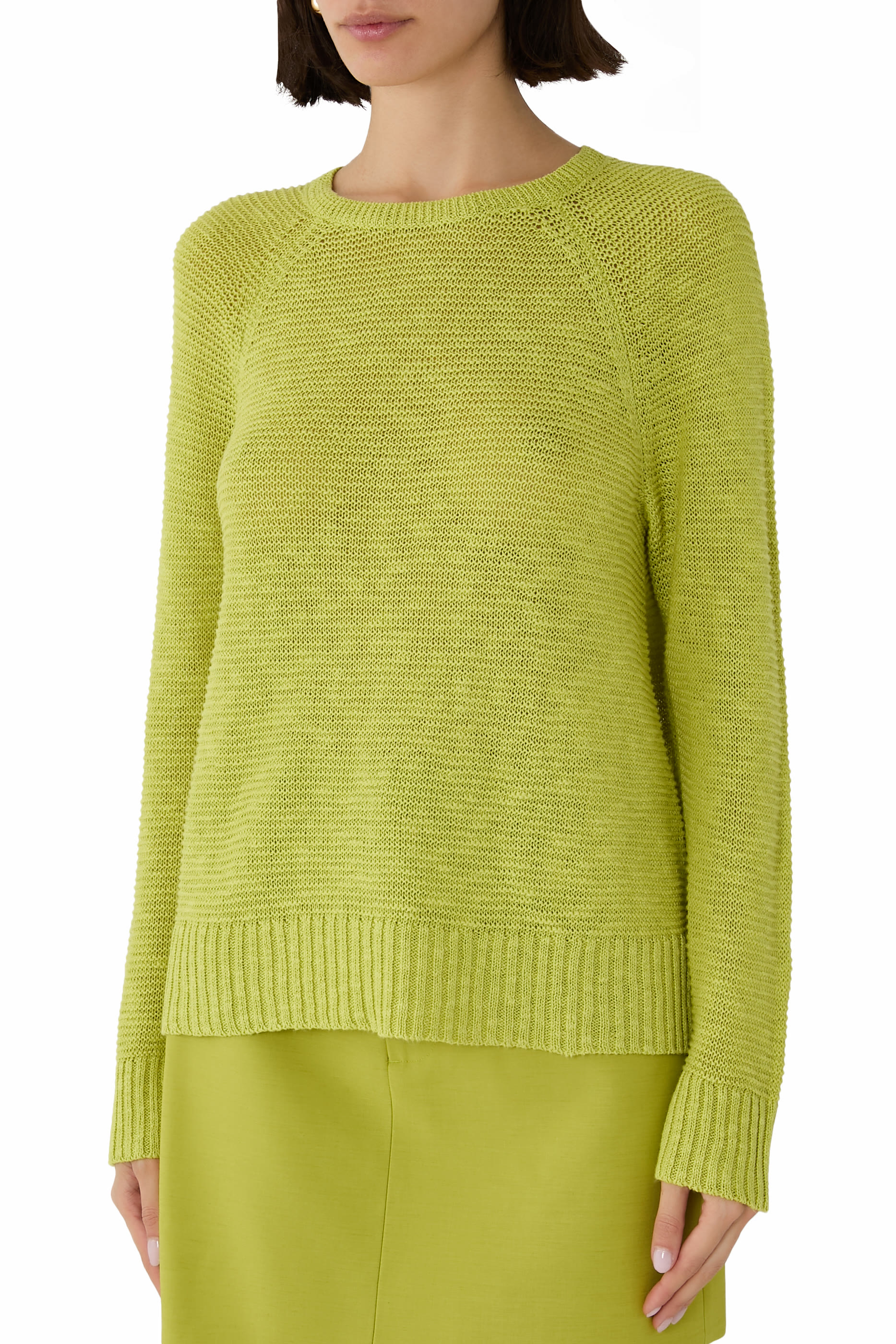 بلوزة كتان قطني عضوي بارز الملمس