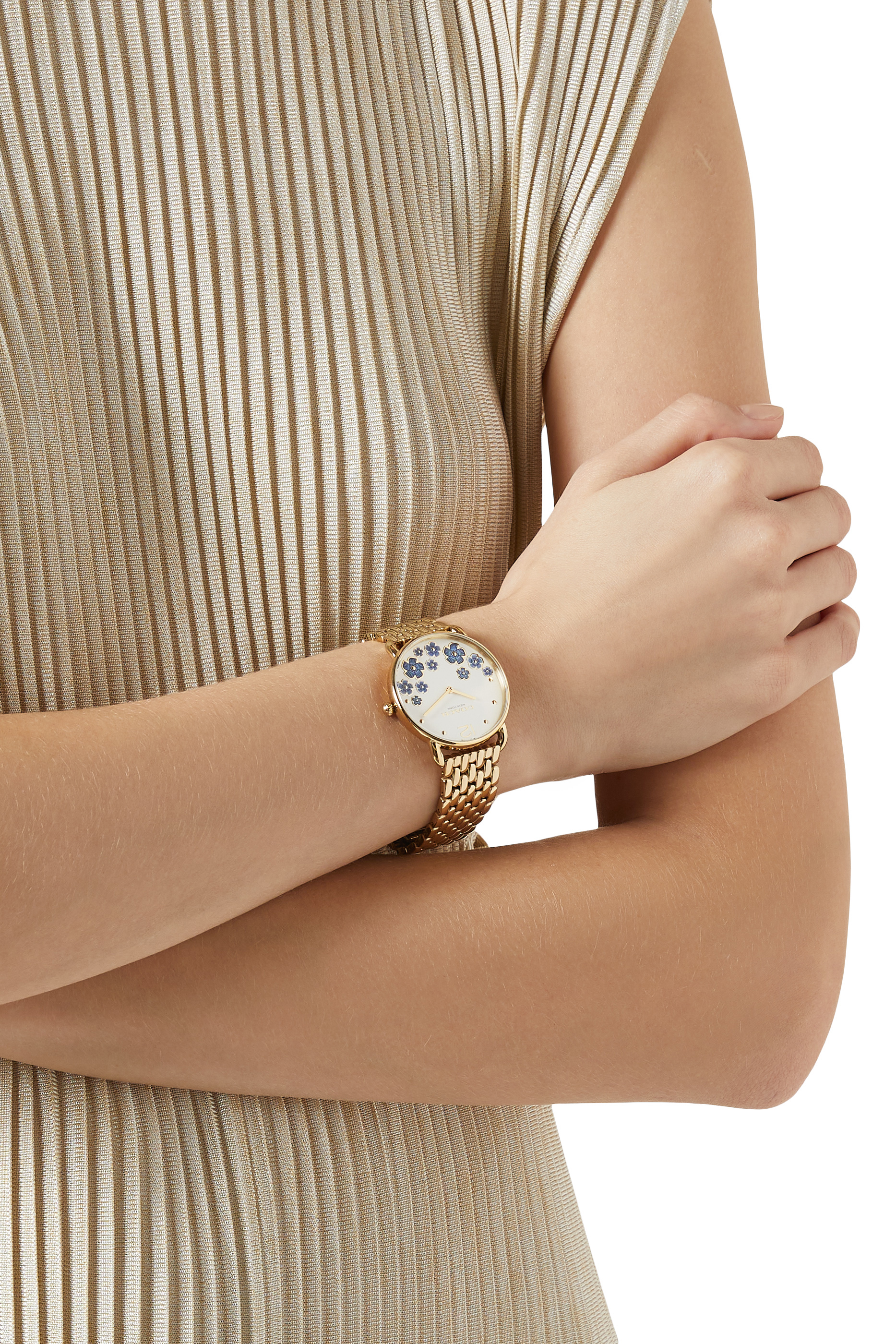 ساعة إيليوت كوارتز باللون الذهبي