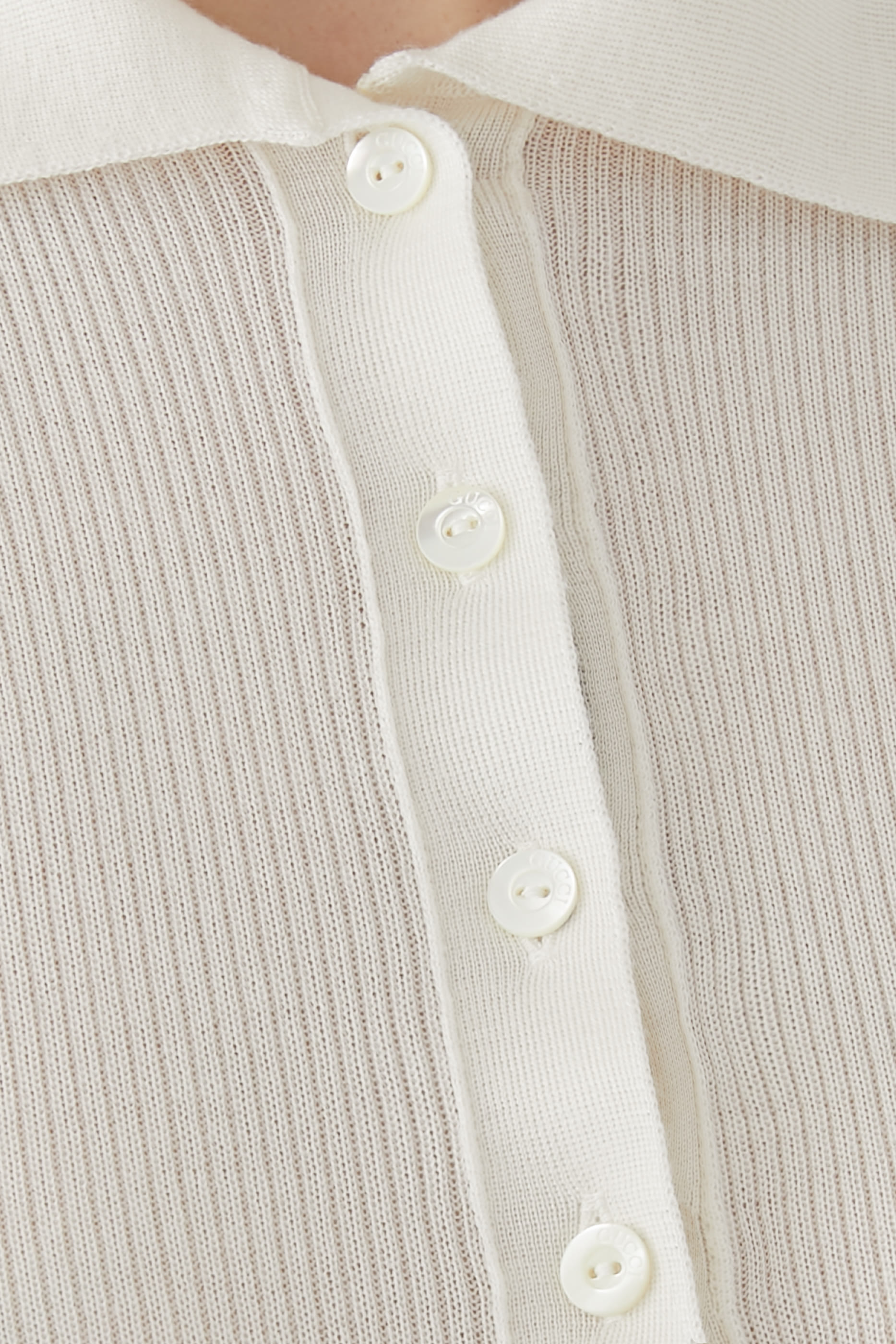 قميص بولو بشريط ويب كشمير وحرير