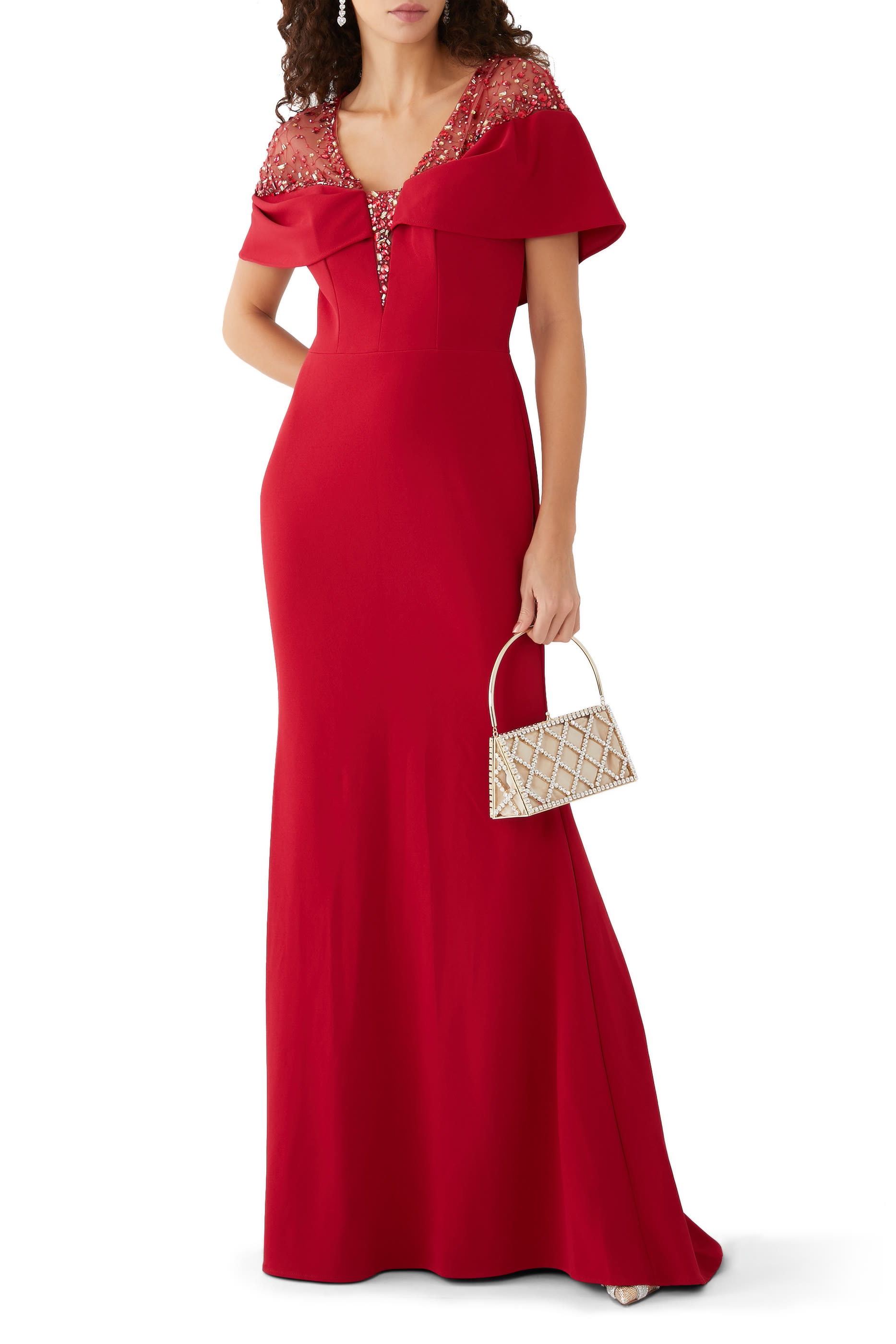 فستان سهرة بكاب