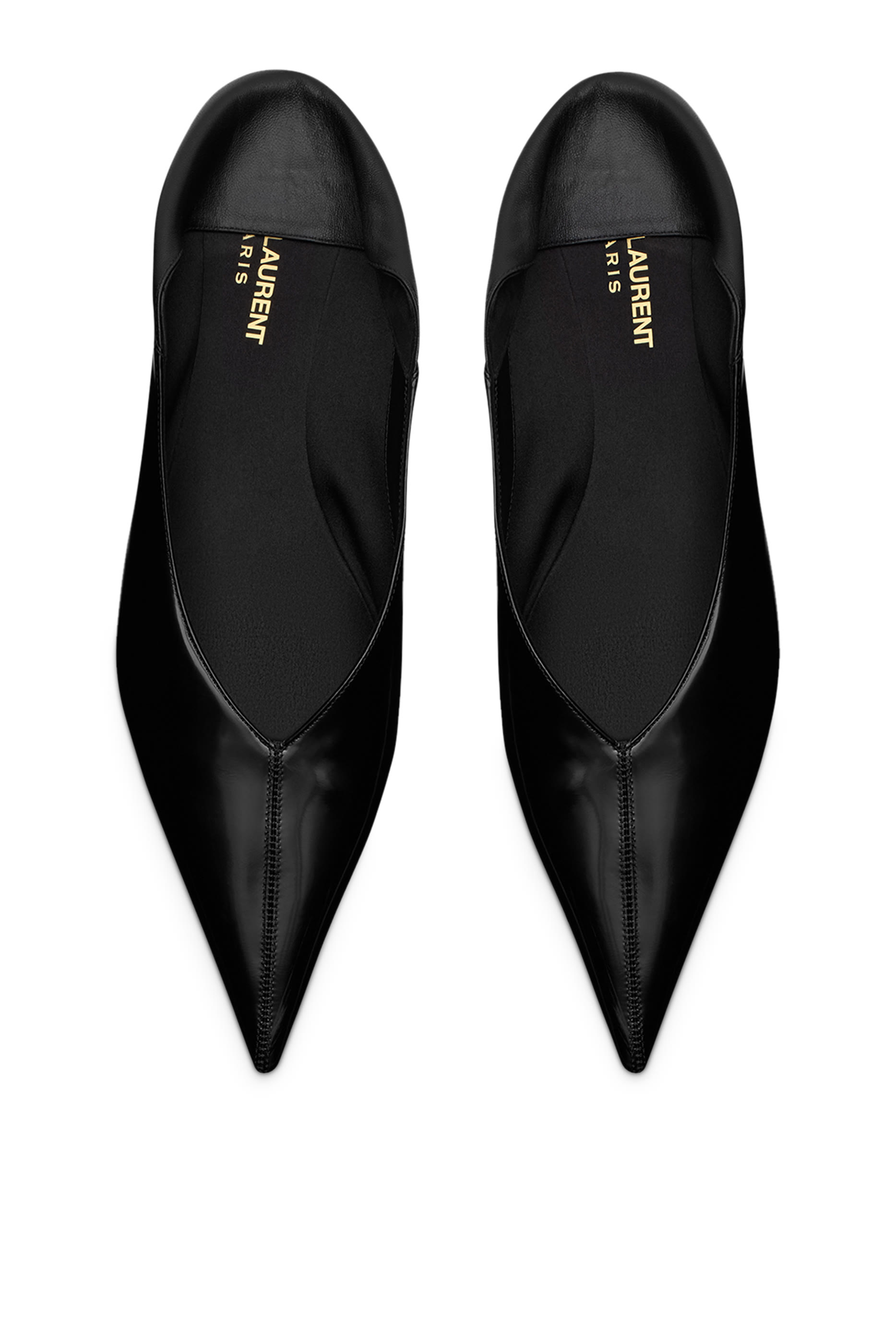 حذاء نور مفتوح من الخلف بنعل مسطح جلد