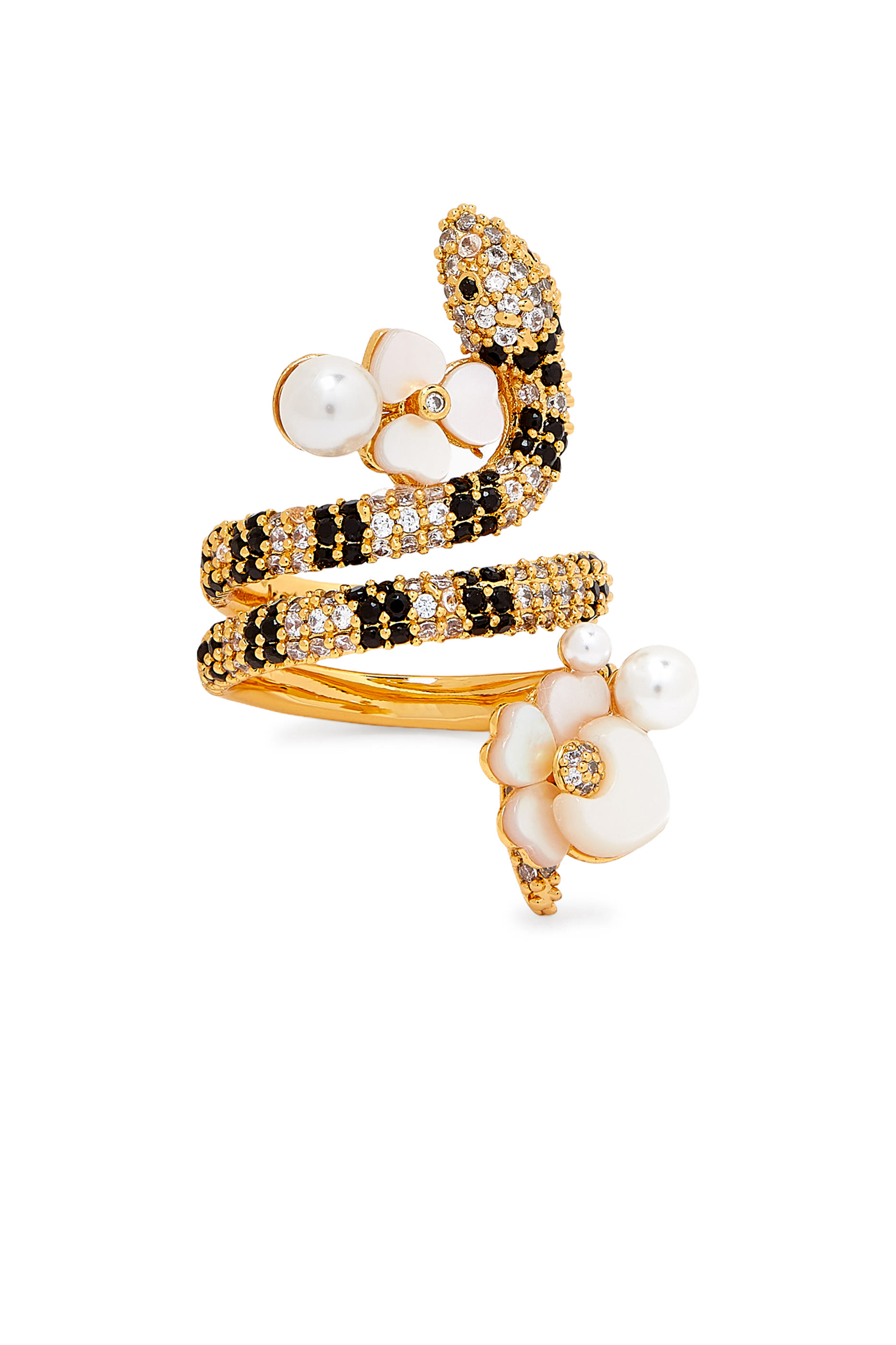 خاتم ستيتمنت بتصميم أفعى ملفوف لامع