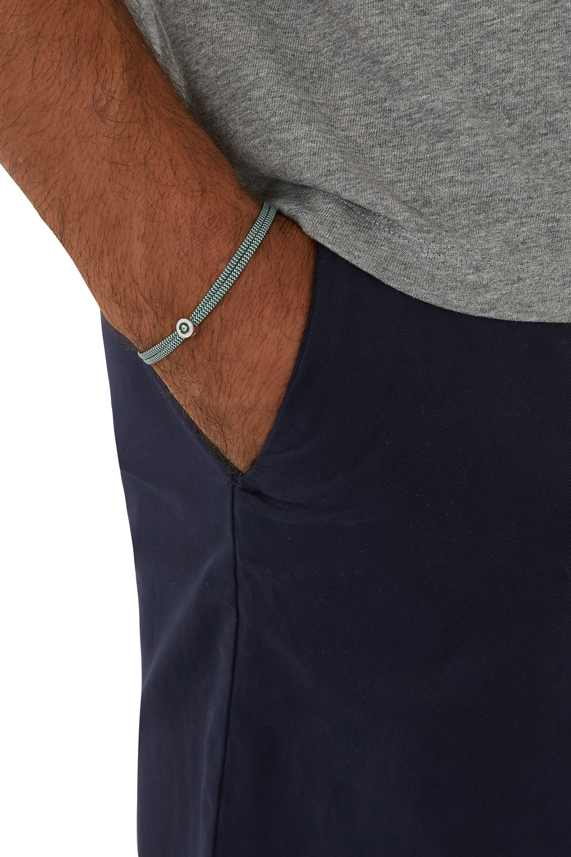 سوار أوبوس مرصع بالكالسيدوني فضة إسترلينية وحبل