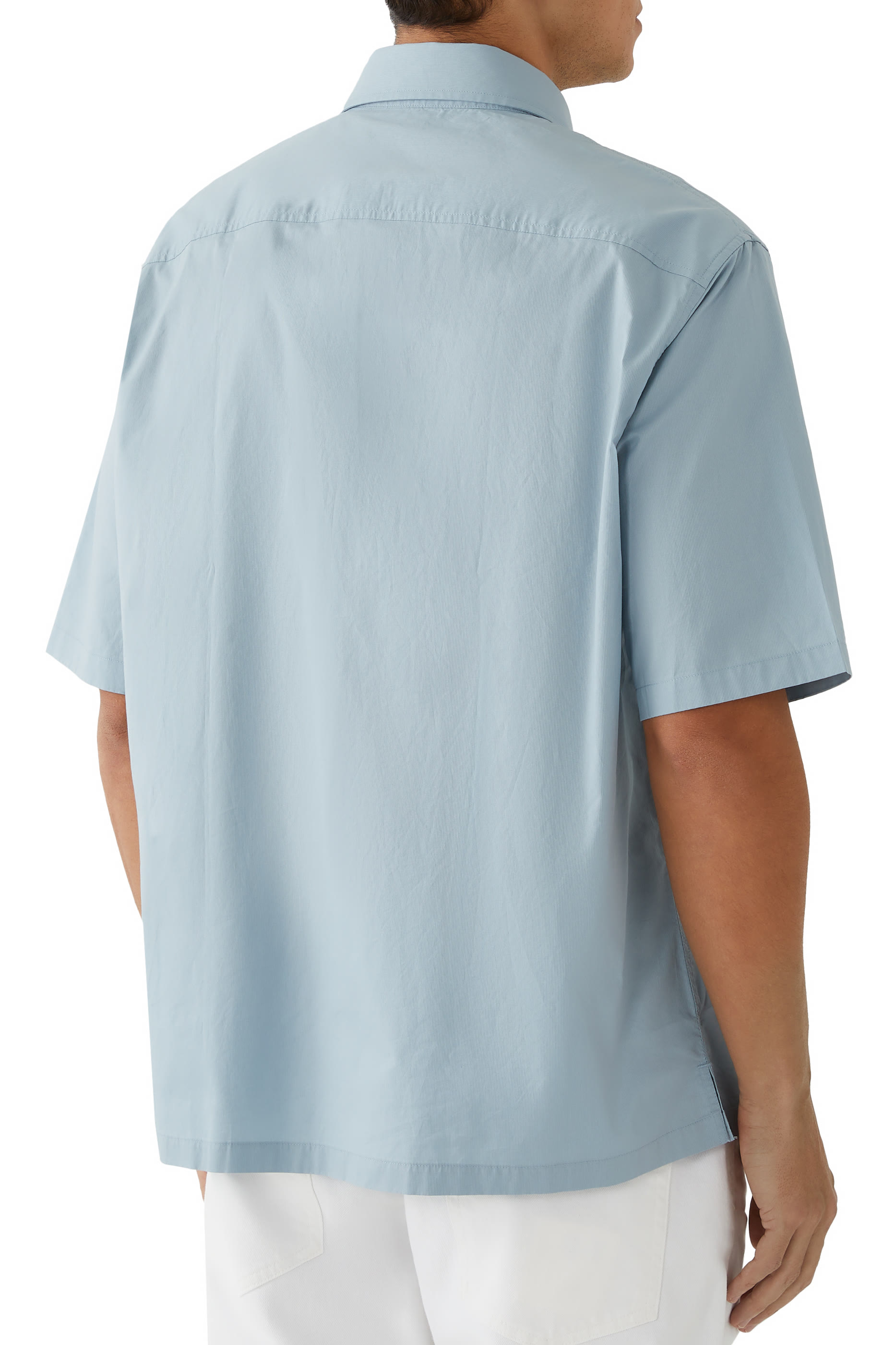 قميص ذا جريد بأكمام قصيرة