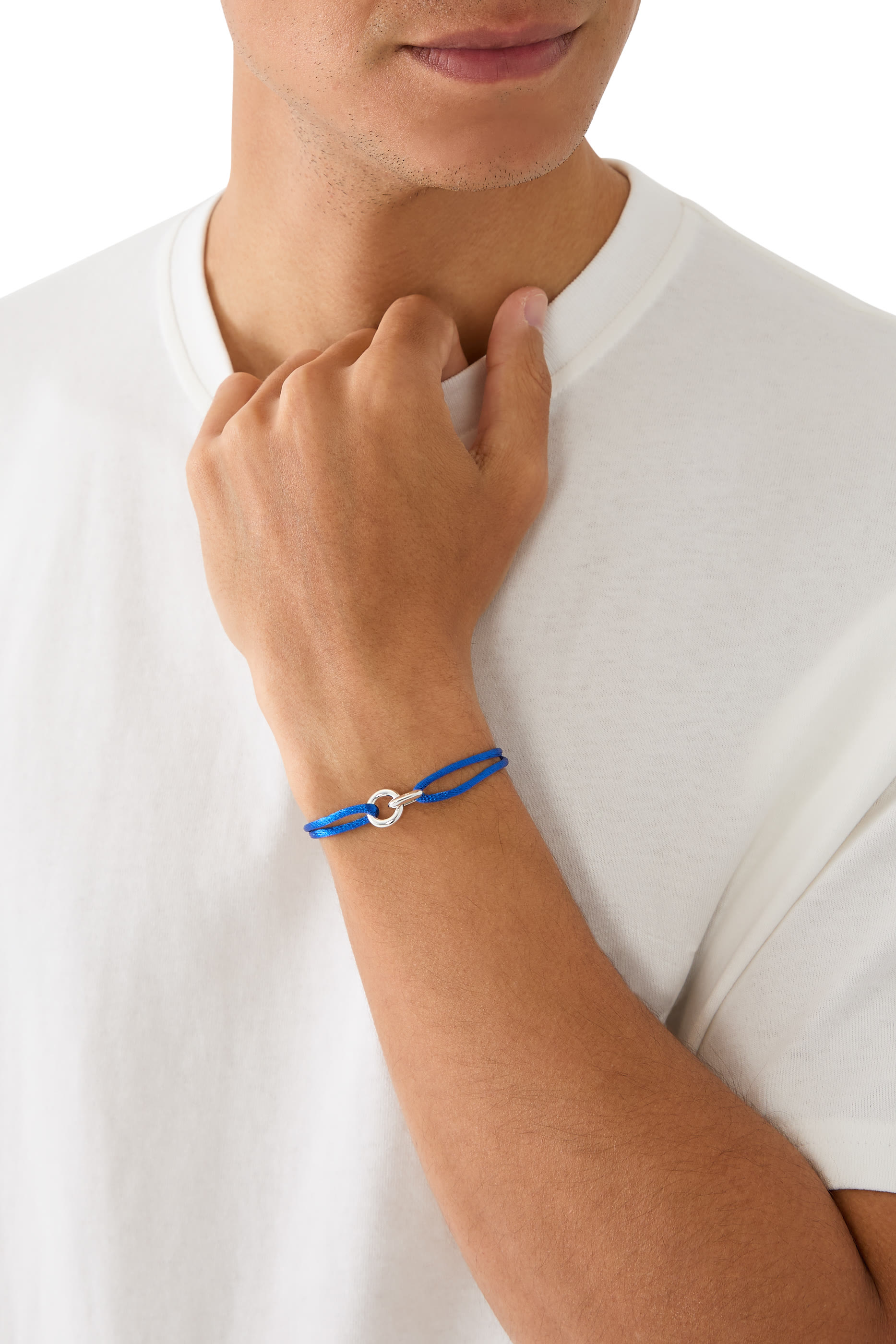 سوار إليمنت بحبل حرير كوري، فضة إسترلينية 925