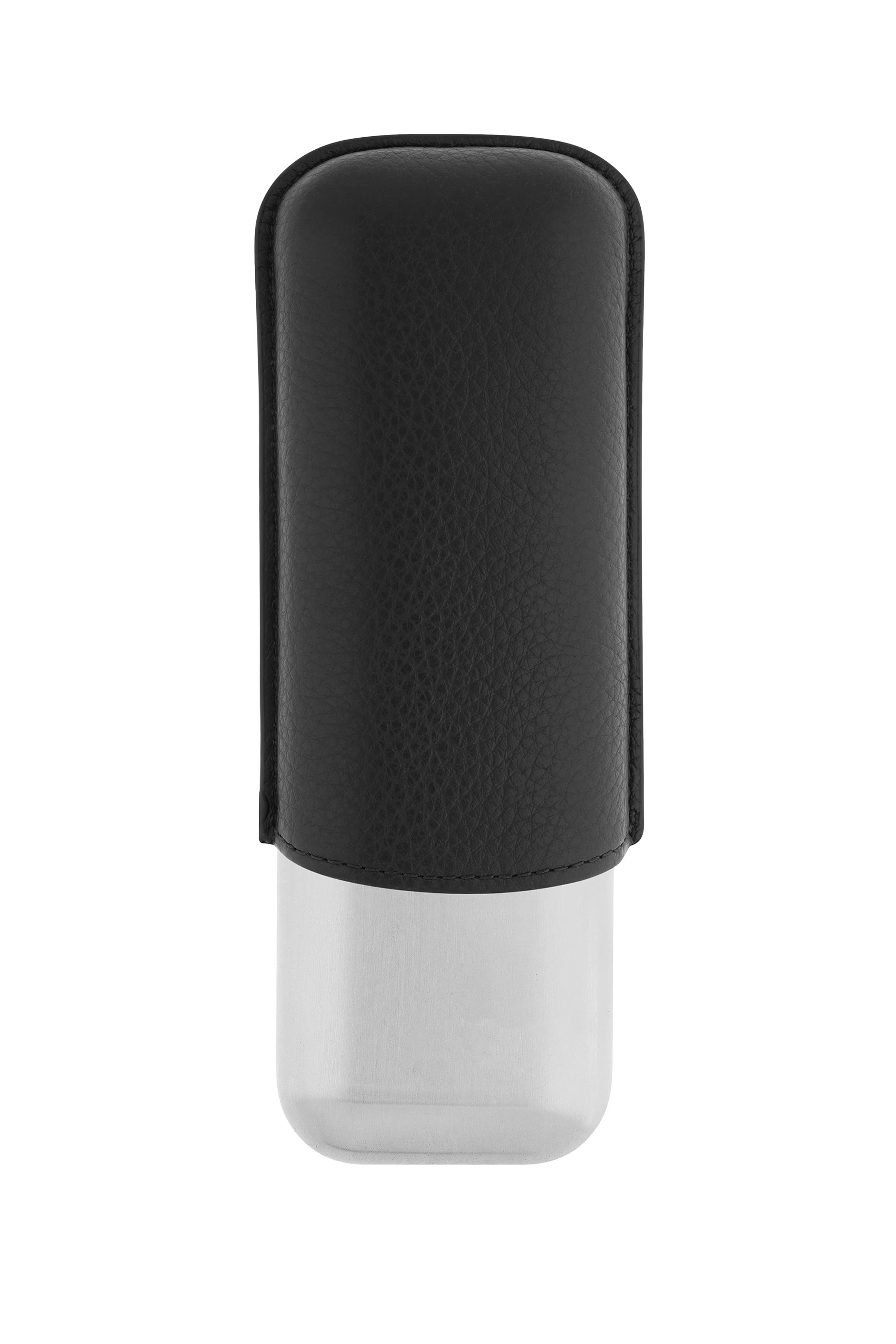 حافظة سيجار مزدوجة جلد بارز الملمس ومعدن