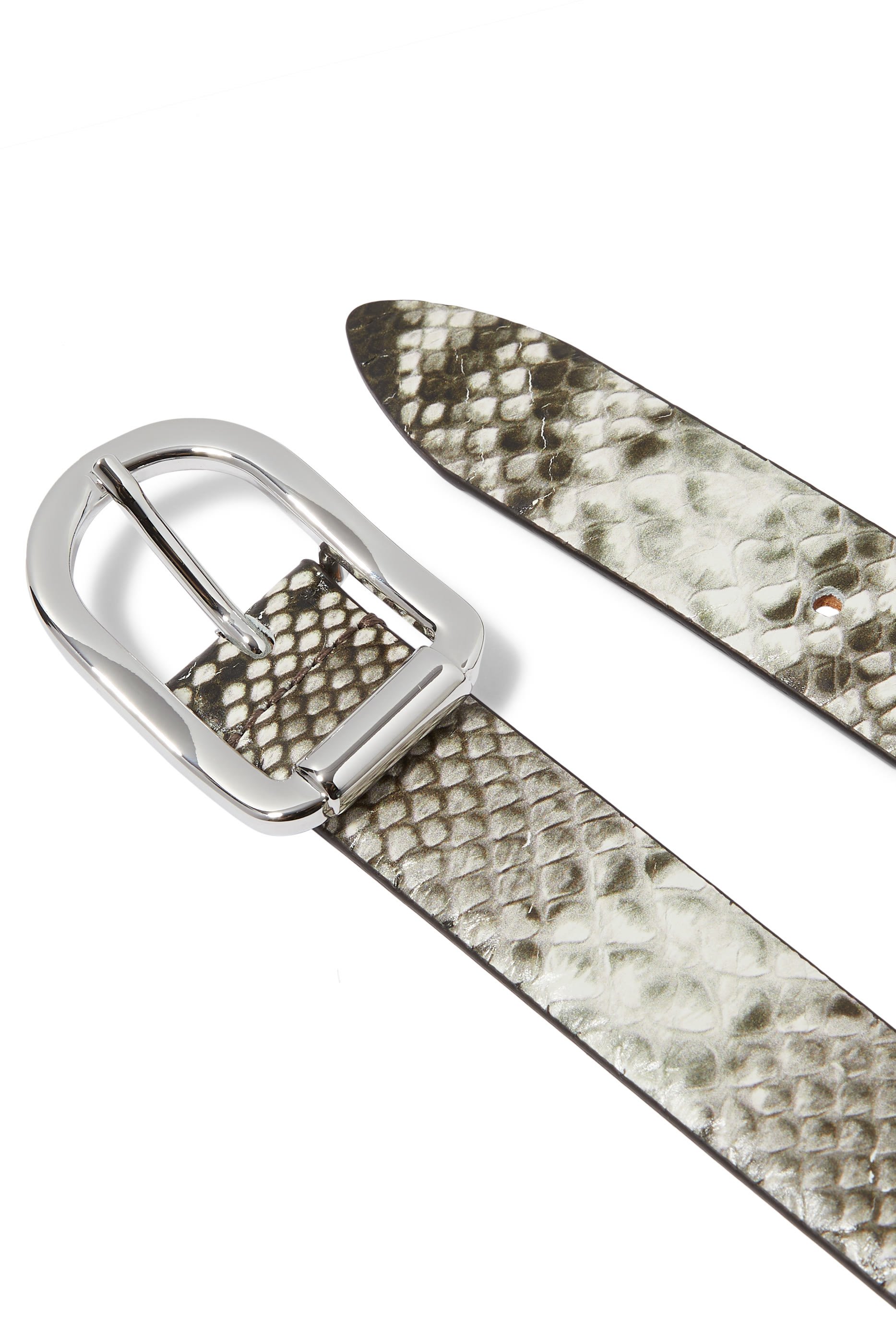 حزام جلد بنقش جلد الثعبان