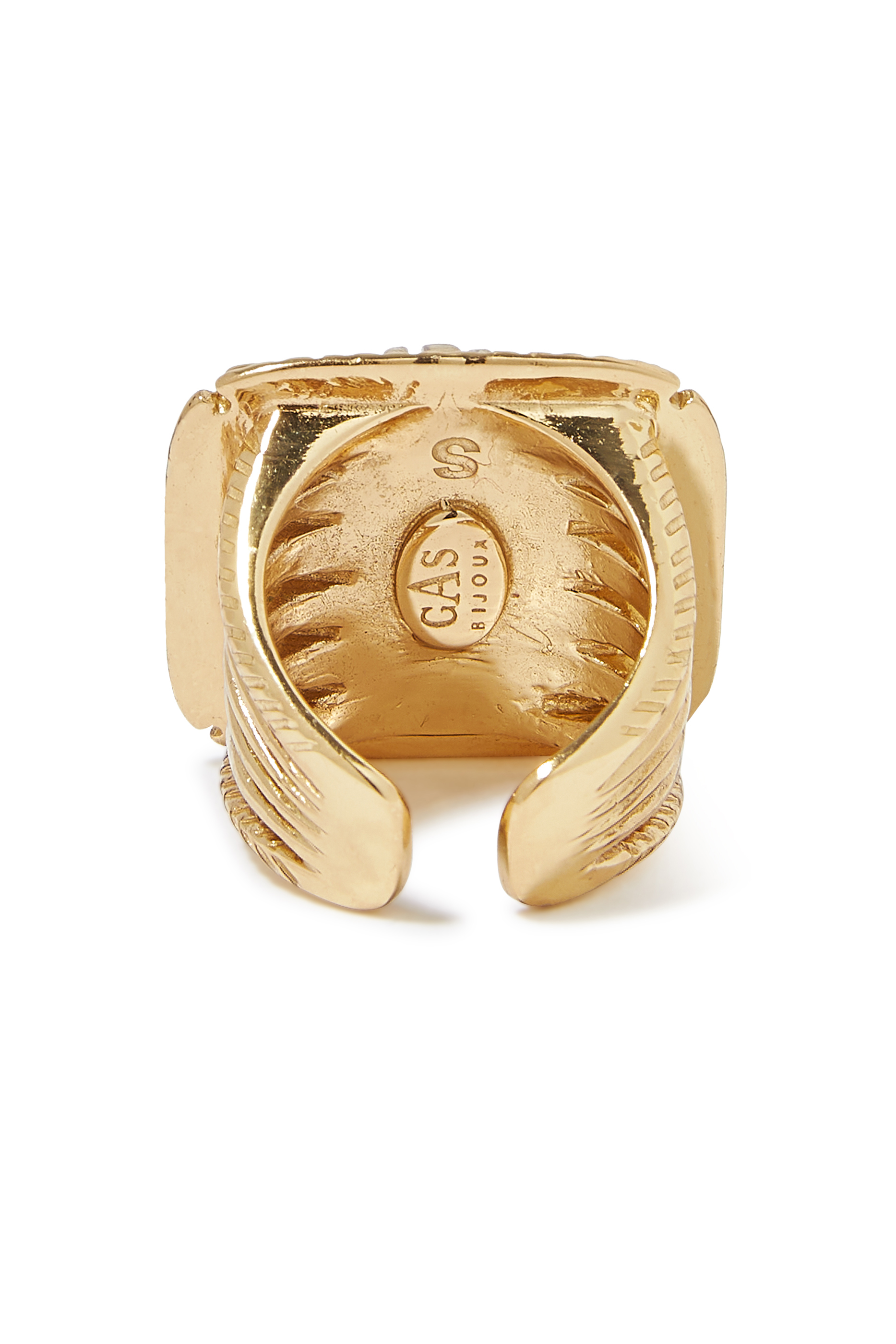 خاتم آرتي شوفاليير مرصع بالجمشت نحاس مطلي بذهب عيار 24