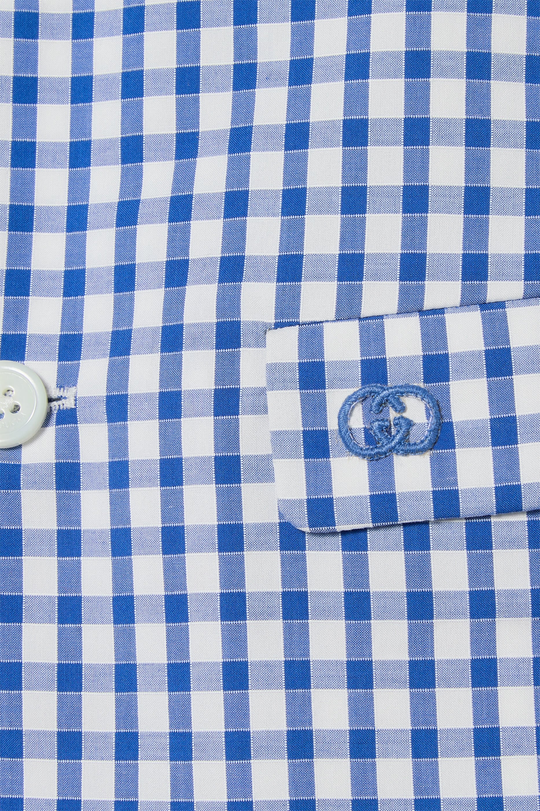 Kids Interlocking G Embroidery Gingham Jacket