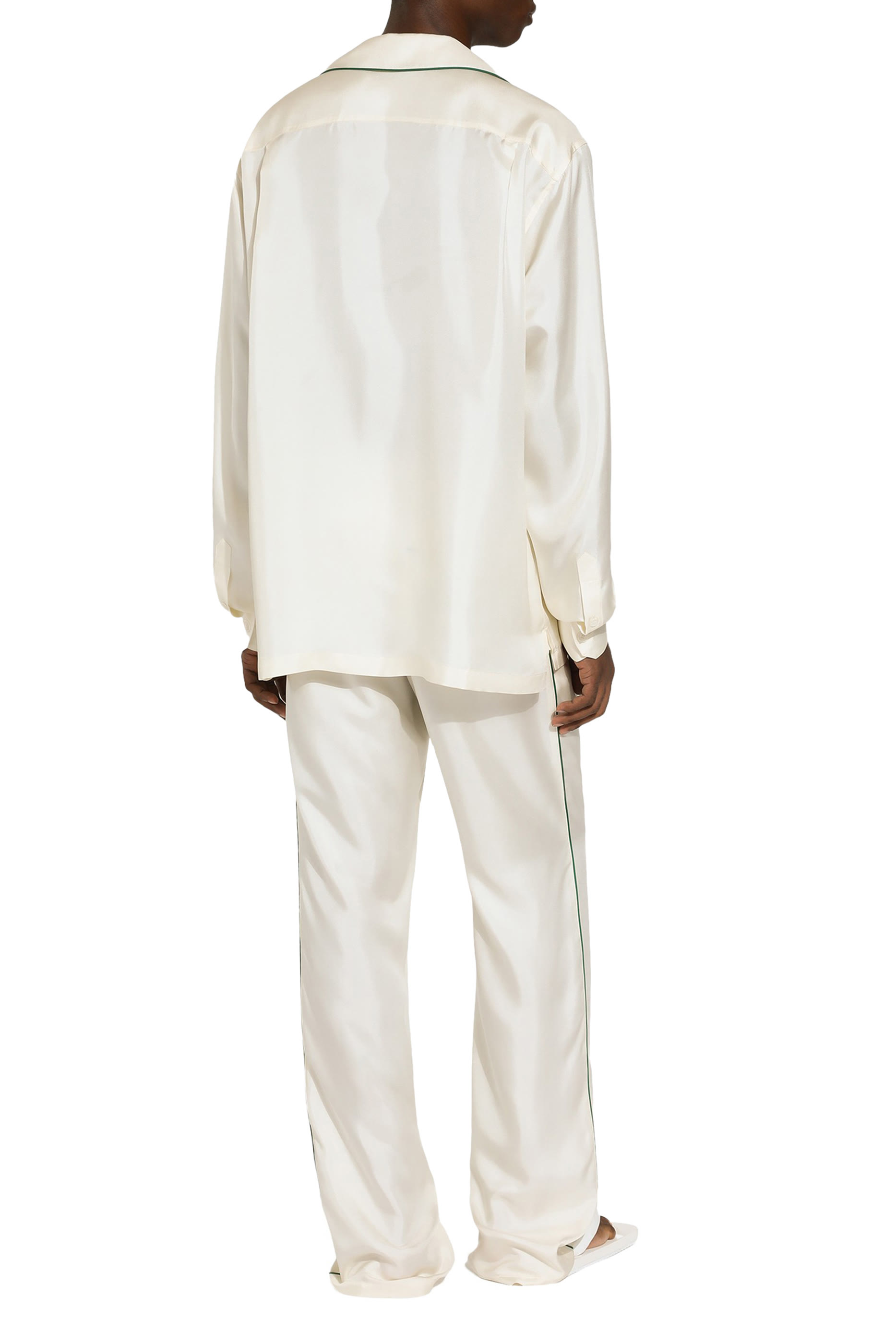 بنطال رياضي مطرز بشعار الماركة حرير