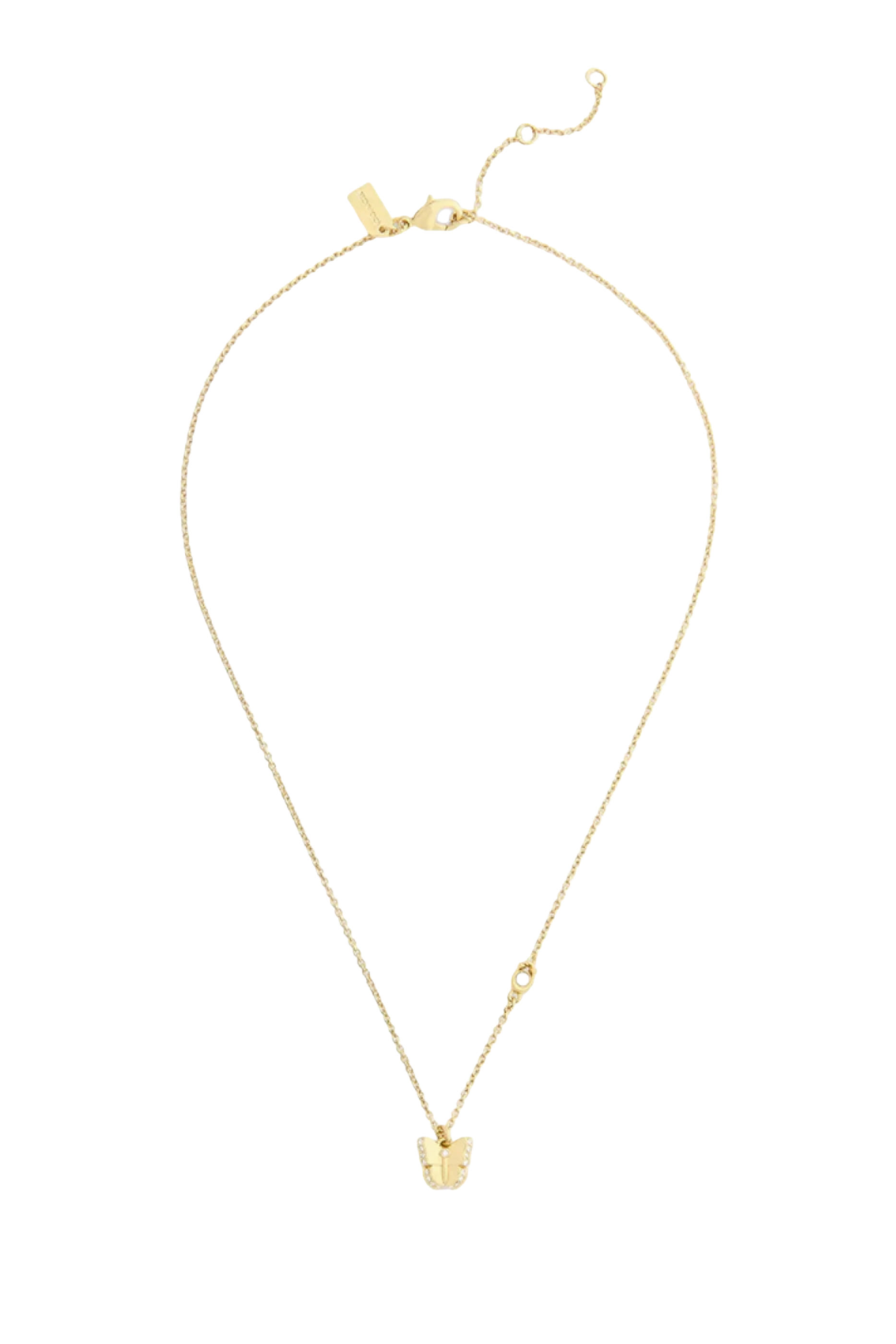 قلادة قصيرة بدلاية فراشة مرصعة بأحجار بافيه