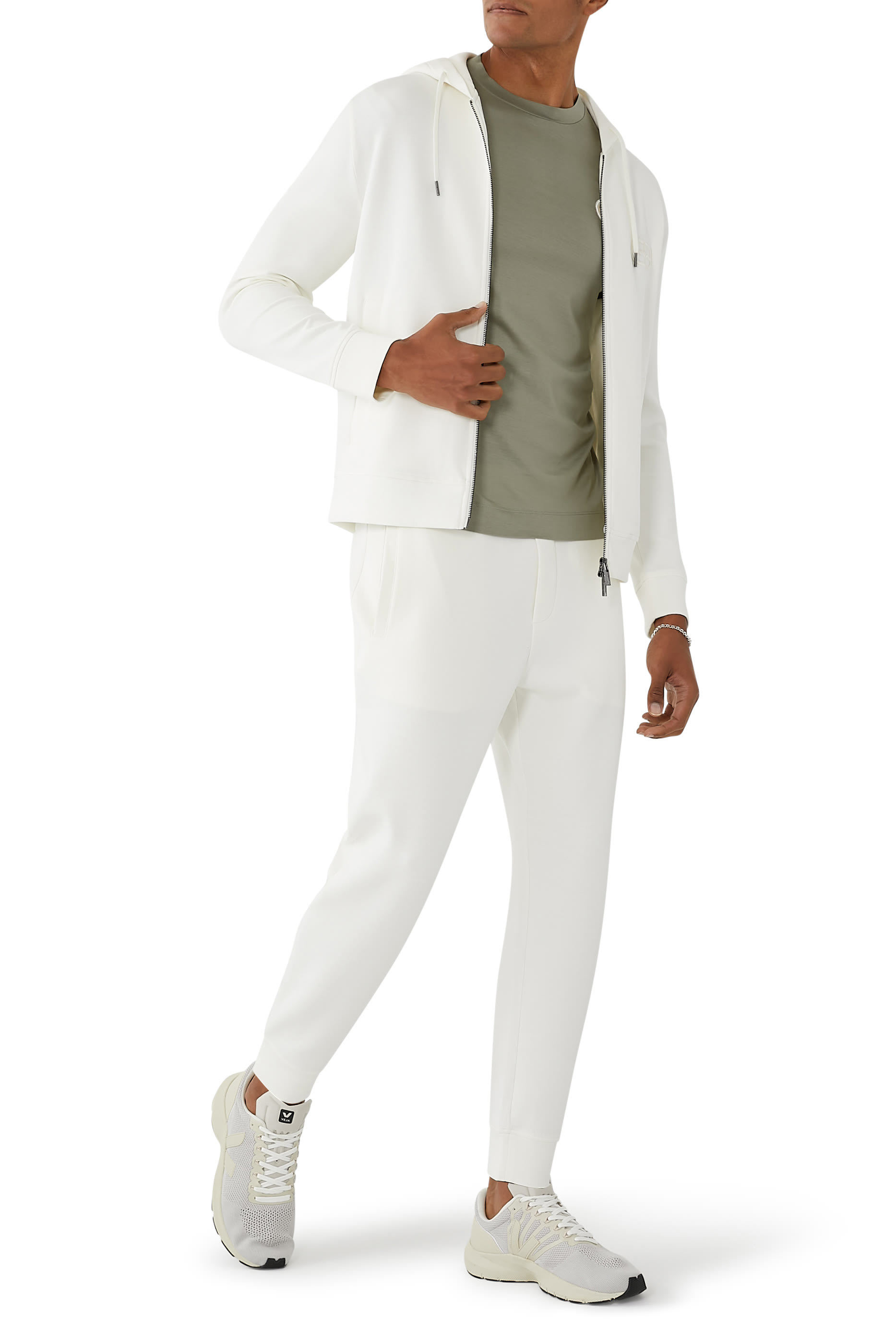 بنطال رياضي مطرز بشعار الماركة جيرسيه مزدوج