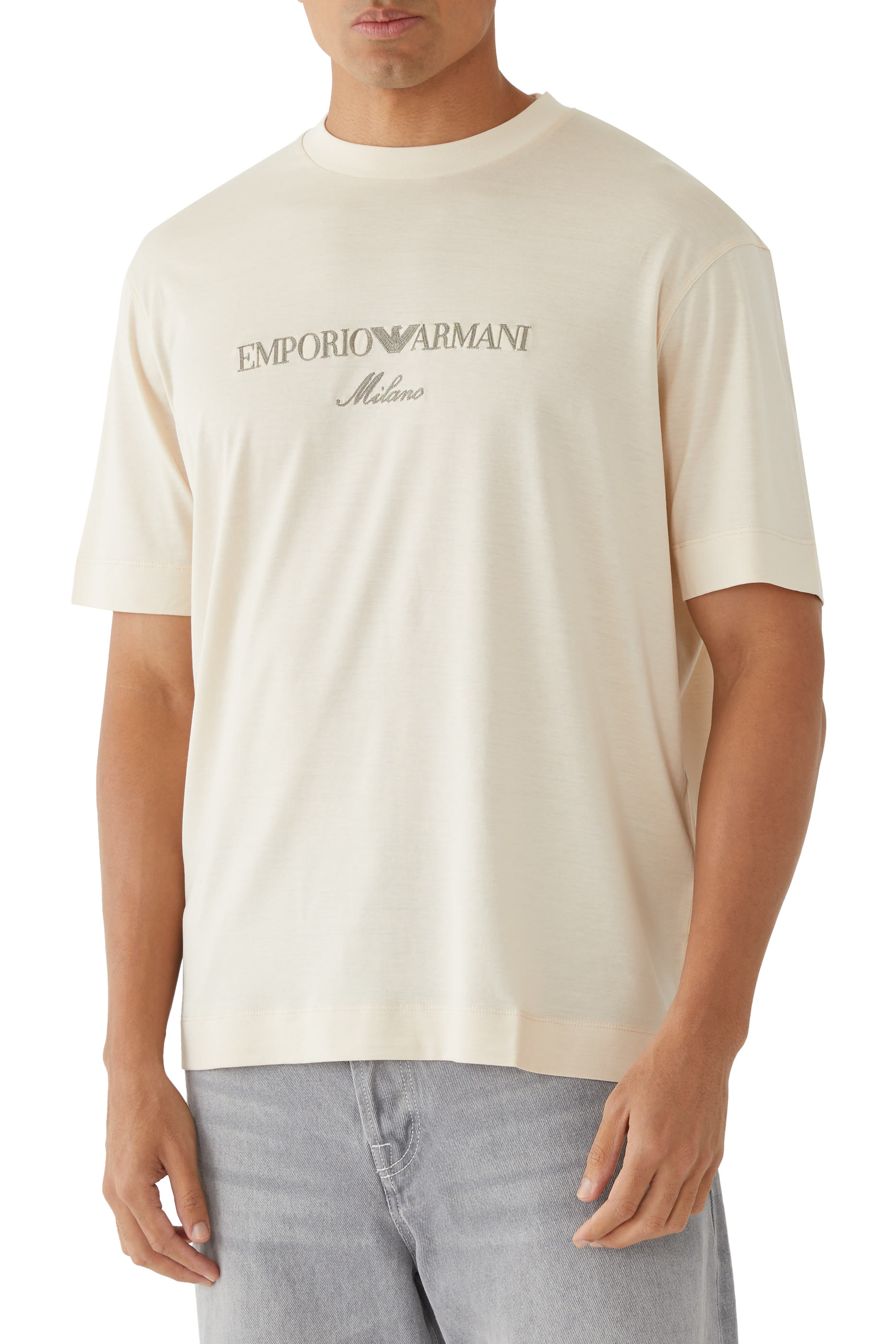 تيشيرت بشعار الماركة قطن