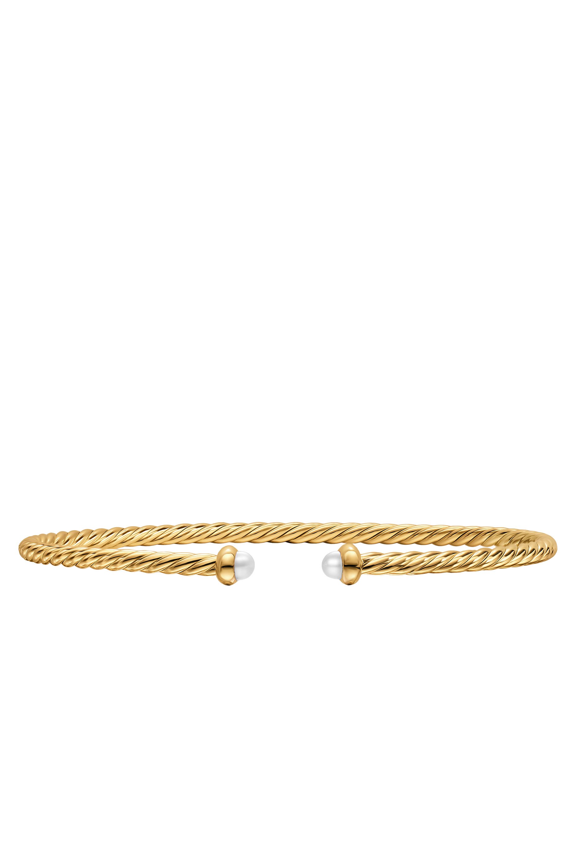 Micro Cablespira&reg; Flex Bracelet, 18k Yellow Gold & Mother of Pearl